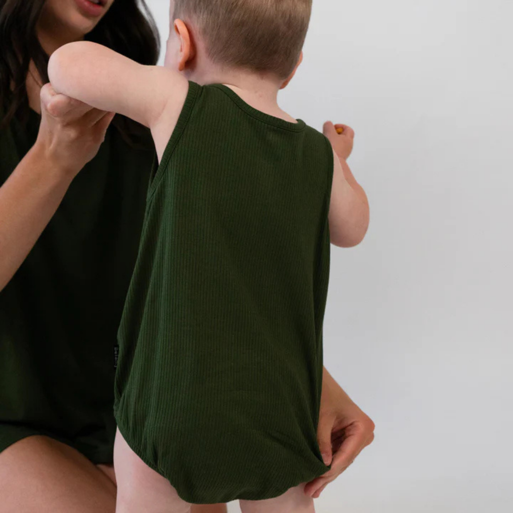 BELAN J Ribbed Bamboo Sleeveless Bubble - Forest Green