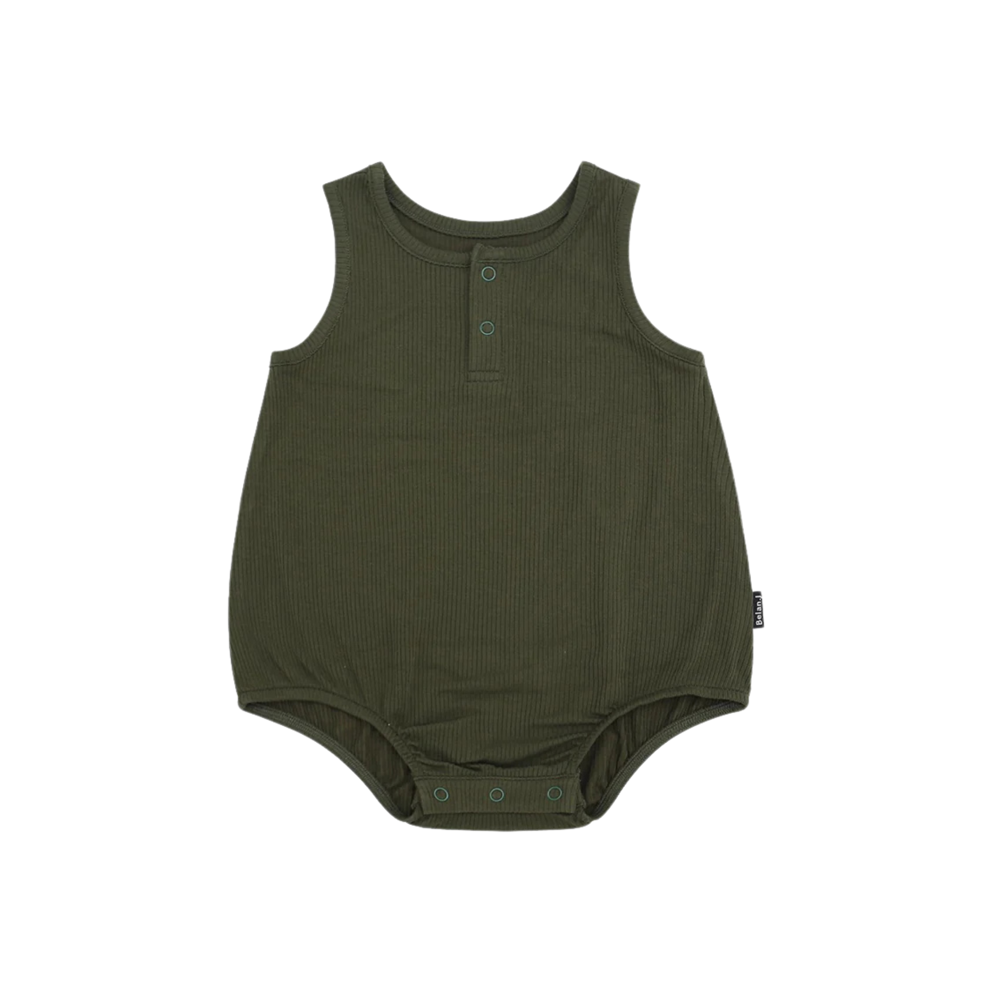 BELAN J Ribbed Bamboo Sleeveless Bubble - Forest Green