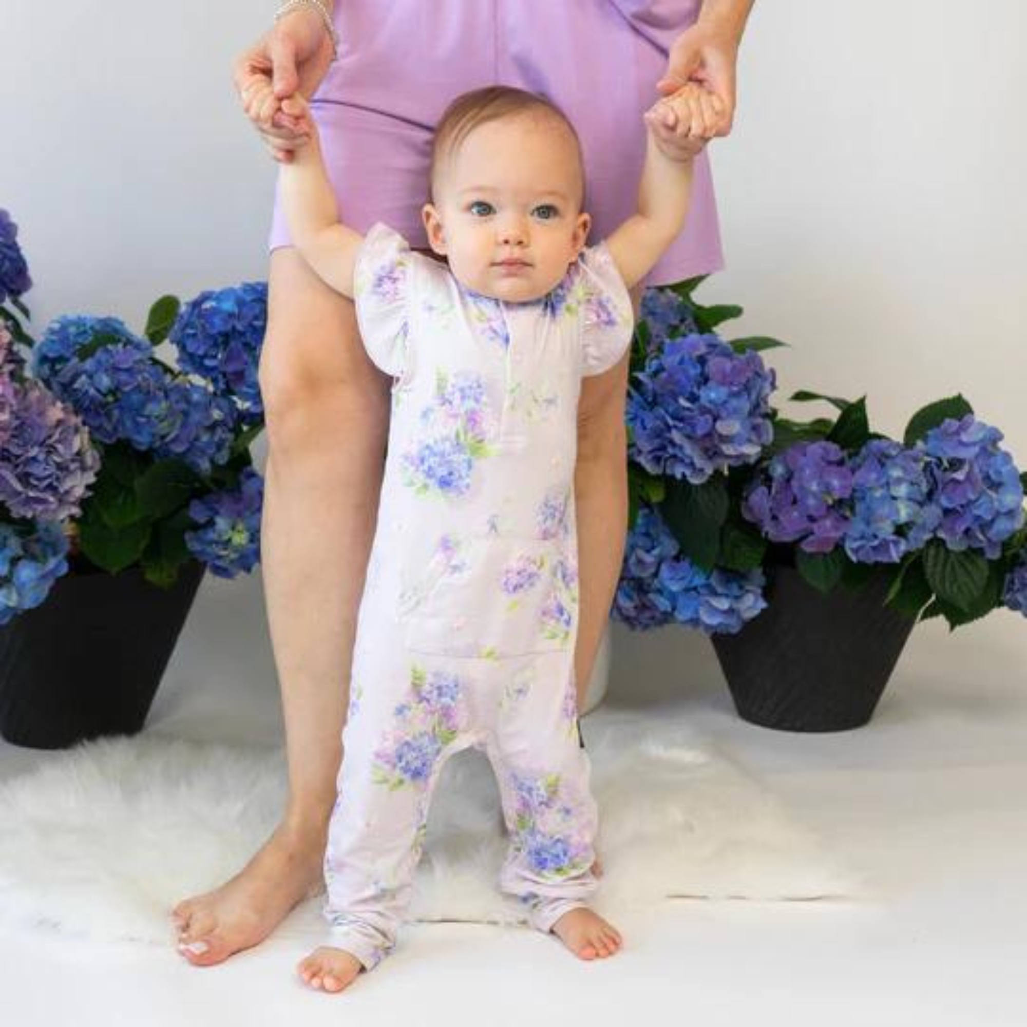 Combinaison à manches volantées et poches BELAN J - Hortensias