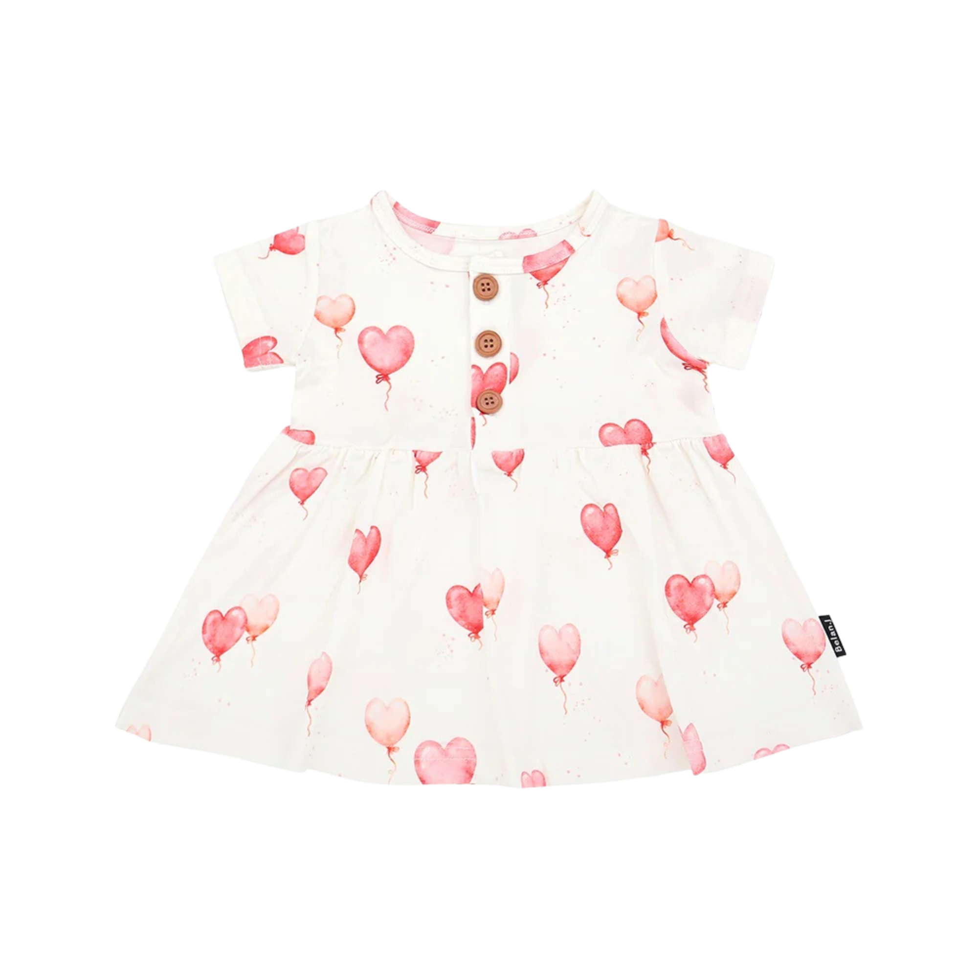 Robe bébé péplum à manches courtes BELAN J - Ballons en forme de cœur