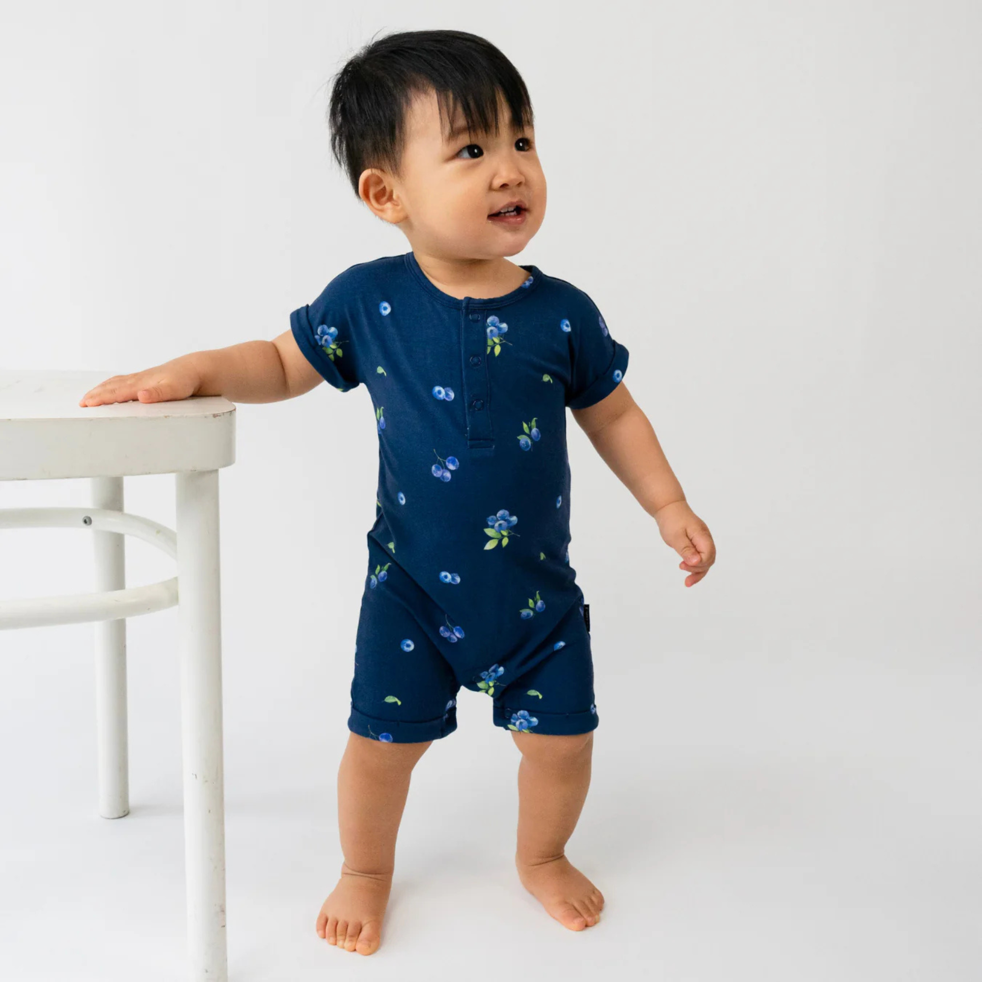 BELAN J Barboteuse courte à manches courtes - Myrtilles