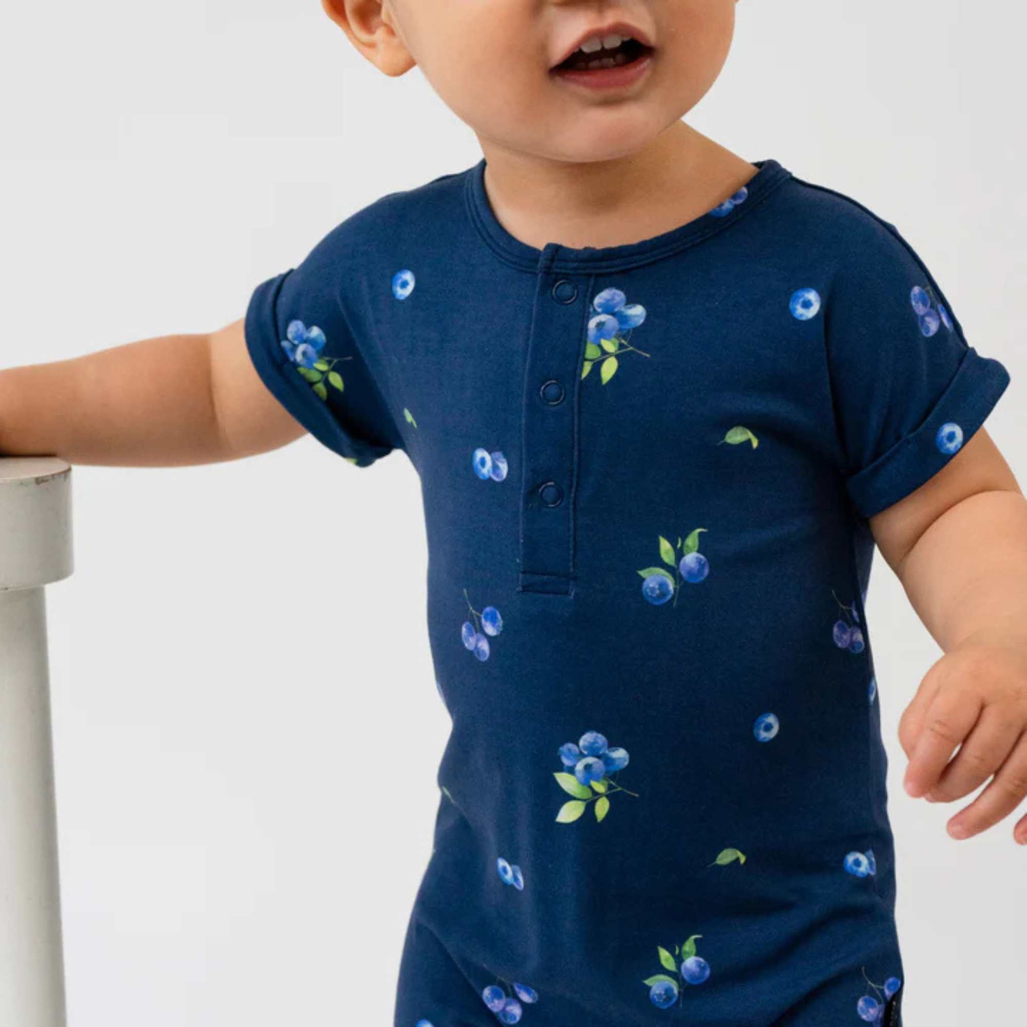 BELAN J Barboteuse courte à manches courtes - Myrtilles