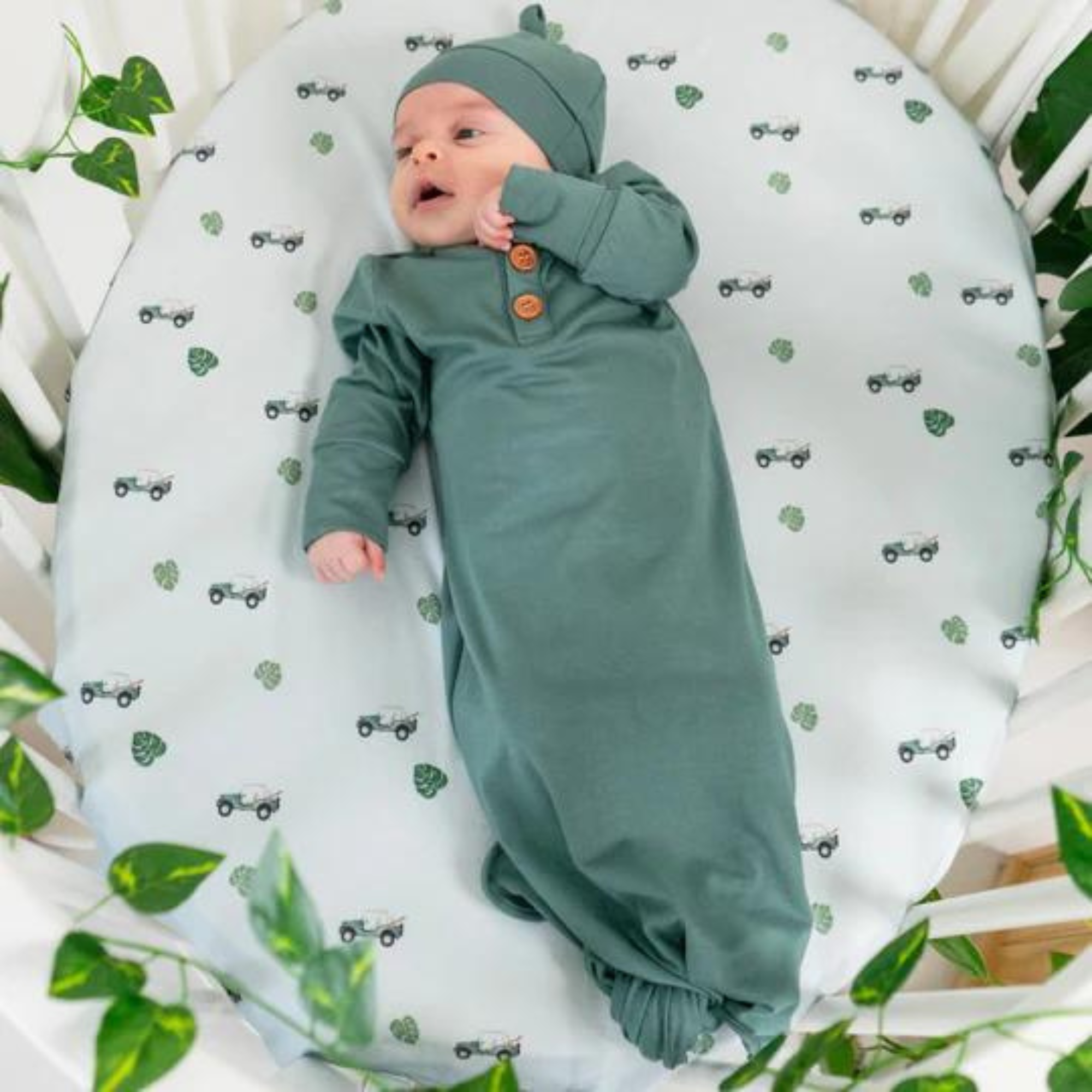 BELAN J Sleep Gown - Leafy Green