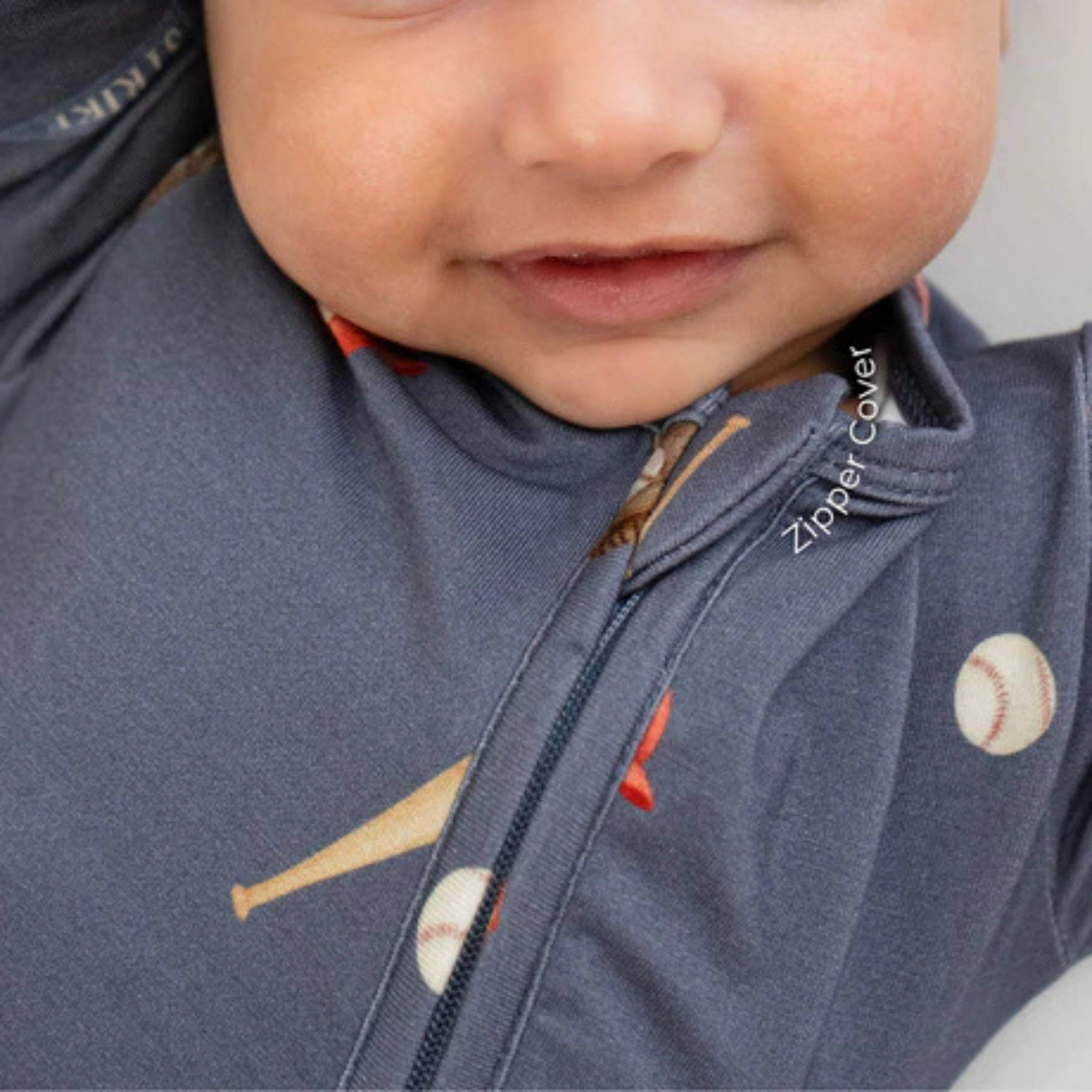 BELAN J Sleeper with Fold-Over Cuffs - Baseball