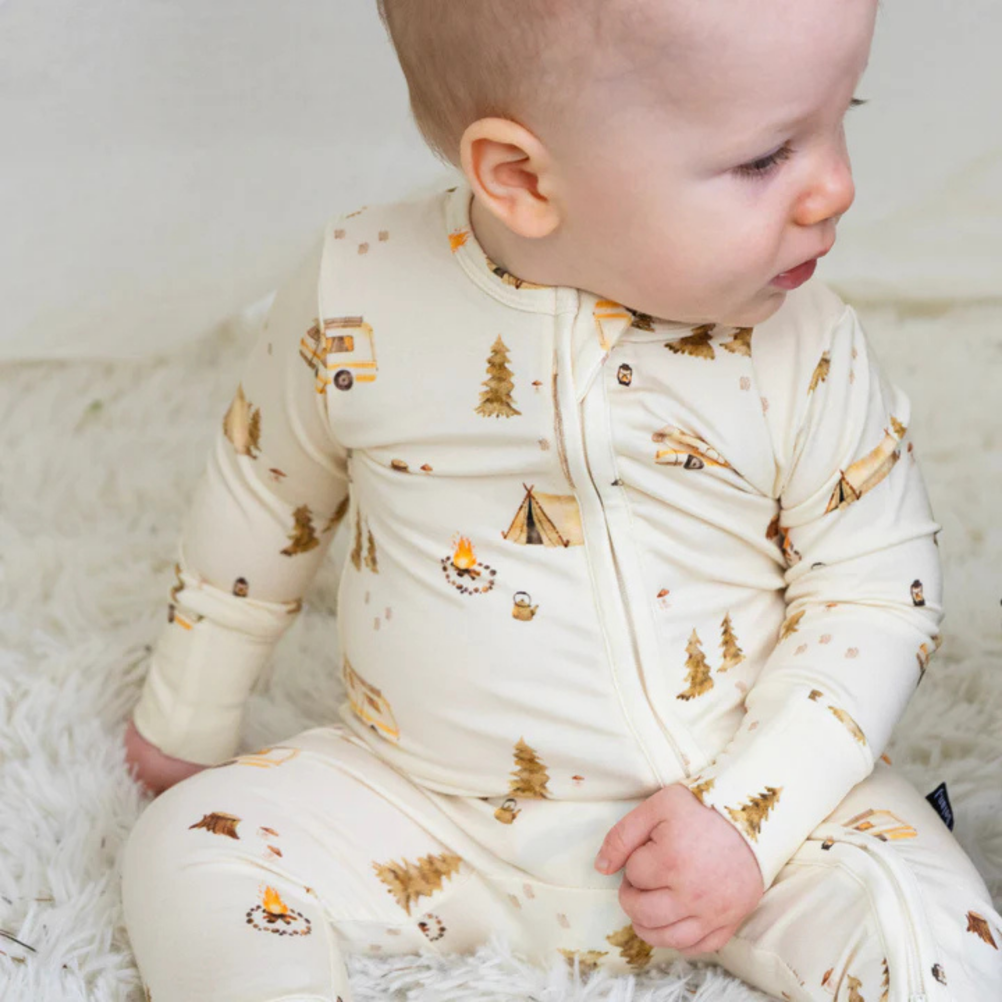 BELAN J Sleeper with Fold-Over Cuffs - Day Camp