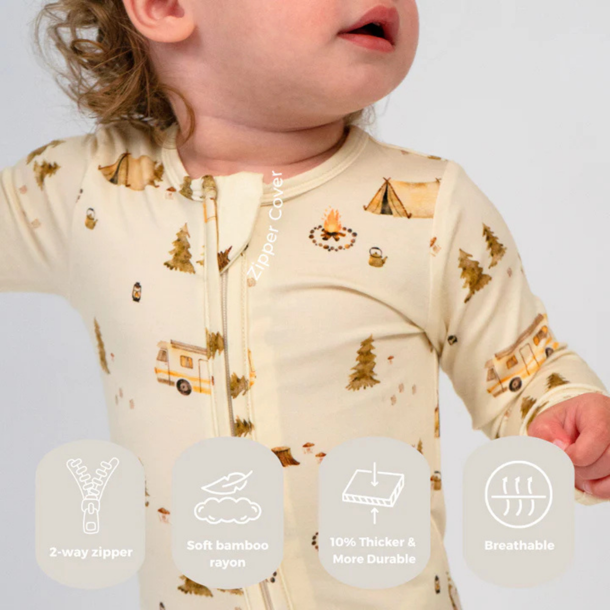 BELAN J Sleeper with Fold-Over Cuffs - Day Camp