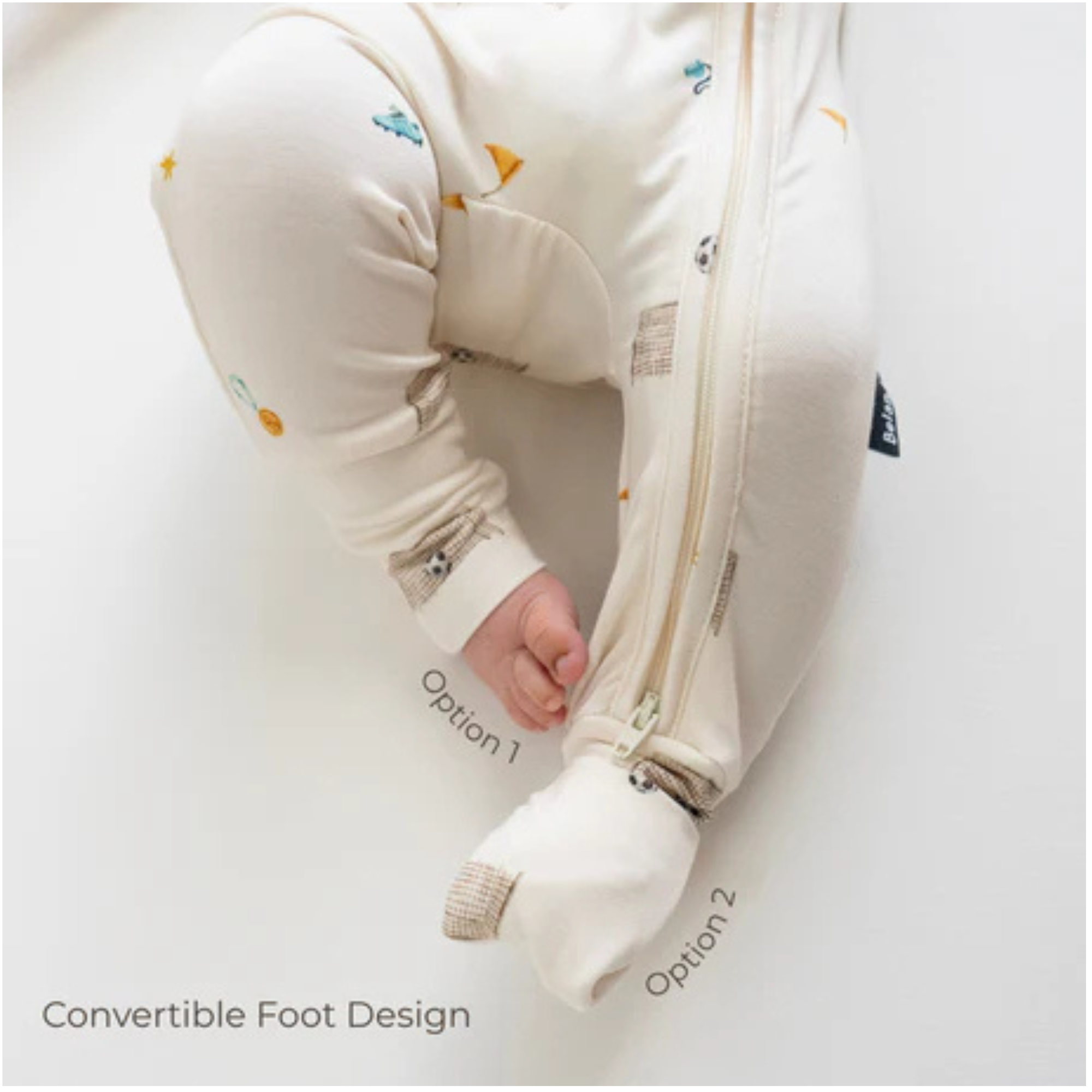BELAN J Sleeper with Fold-Over Cuffs - Soccer