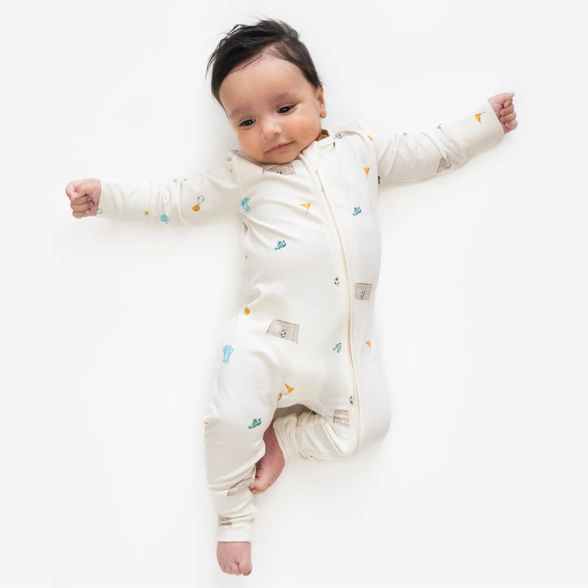 BELAN J Sleeper with Fold-Over Cuffs - Soccer