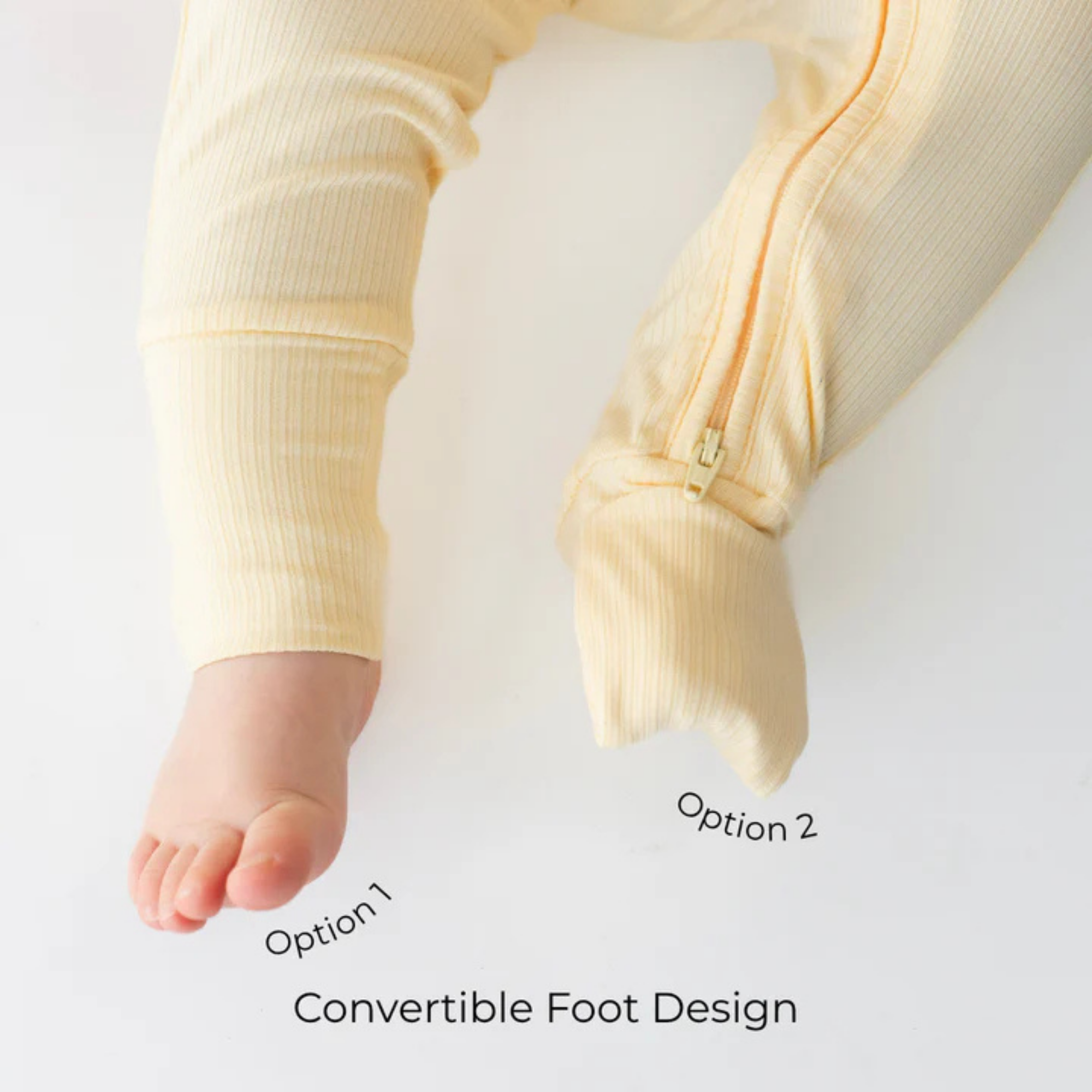 BELAN J Sleeper with Fold-Over Cuffs - Vanilla