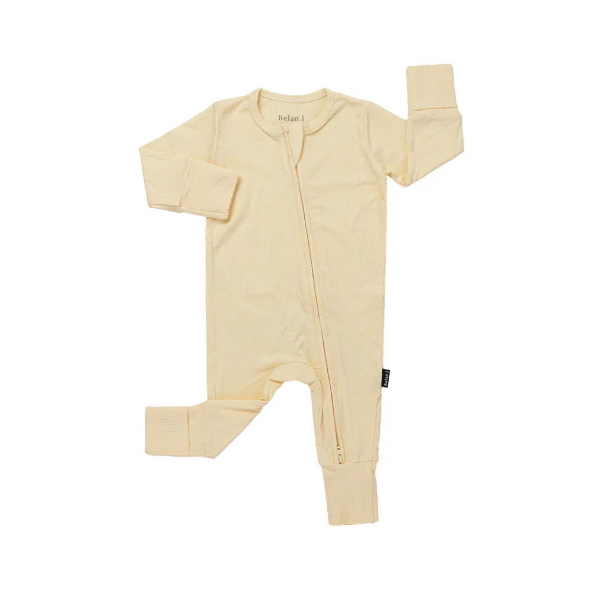 BELAN J Sleeper with Fold-Over Cuffs - Vanilla