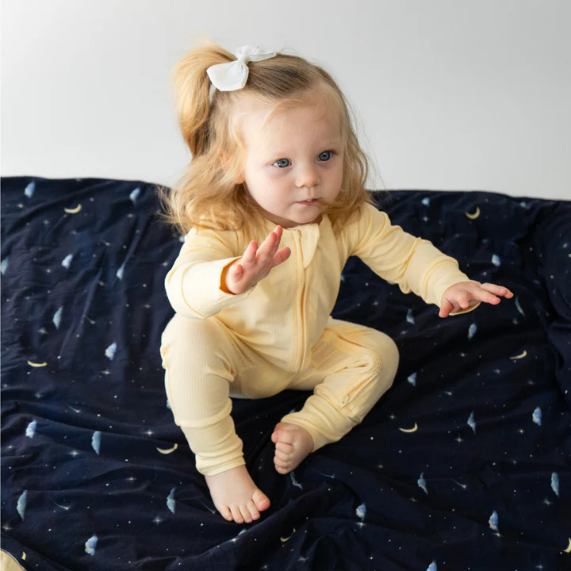 BELAN J Sleeper with Fold-Over Cuffs - Vanilla