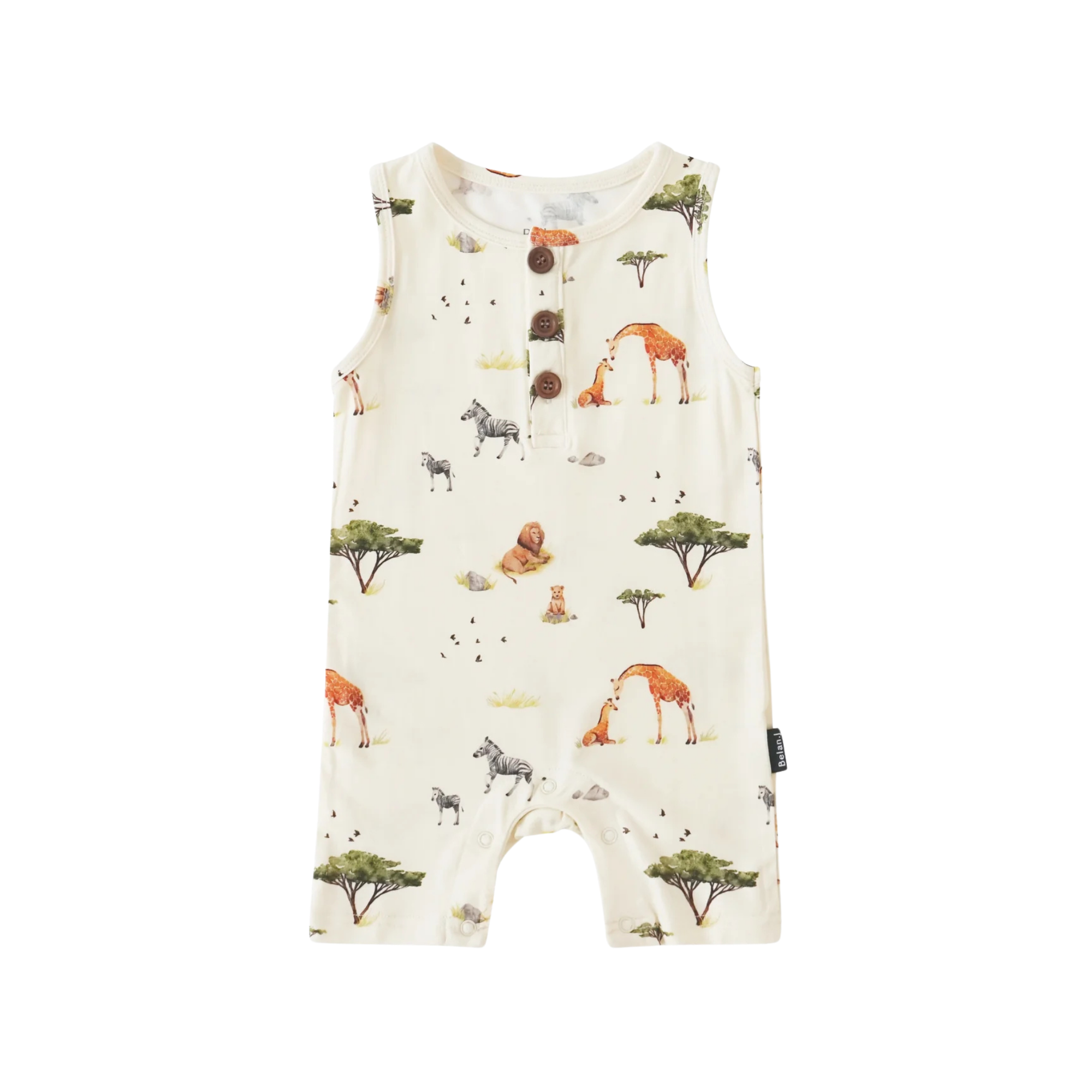 BELAN J Barboteuse courte sans manches - Safari