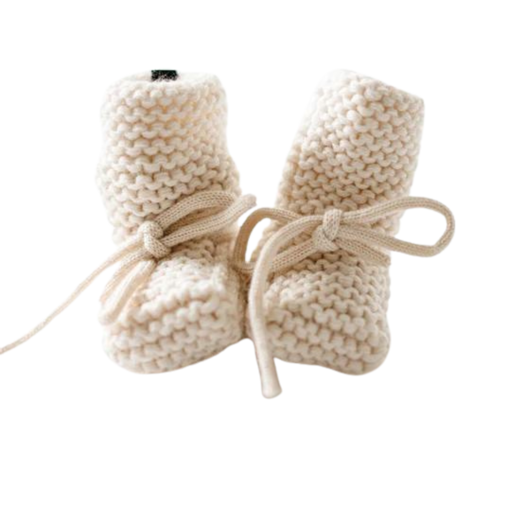 BELAN J Wool Knit Baby Booties - Cream