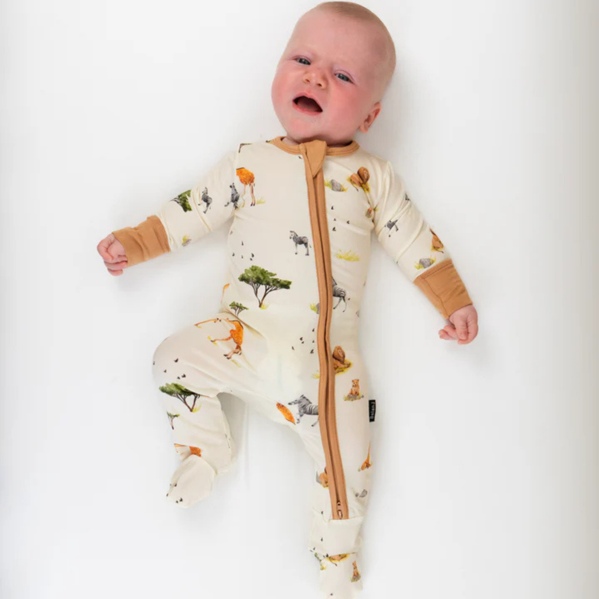 BELAN J Footed Zipper Sleeper - Safari