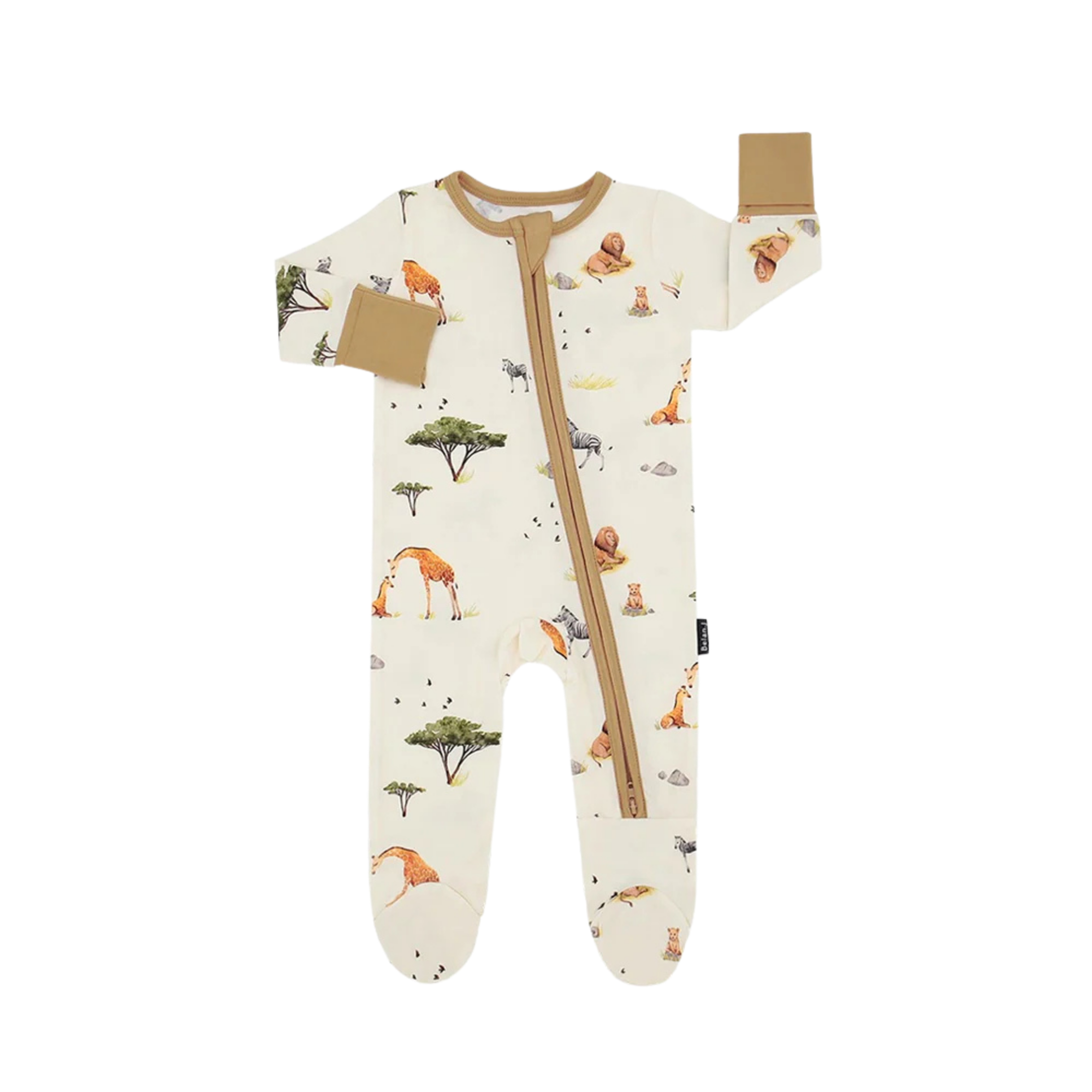 BELAN J Footed Zipper Sleeper - Safari
