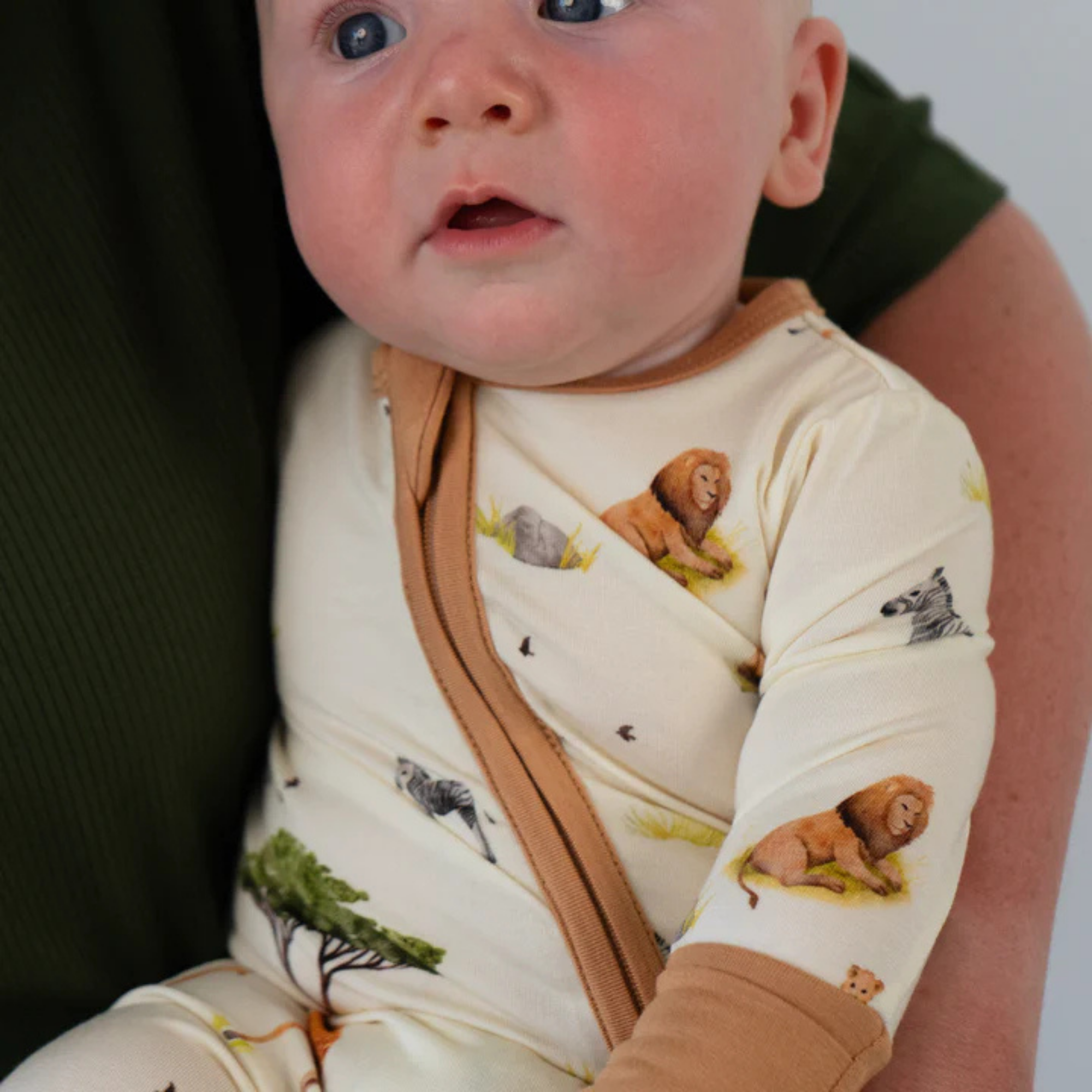 BELAN J Footed Zipper Sleeper - Safari