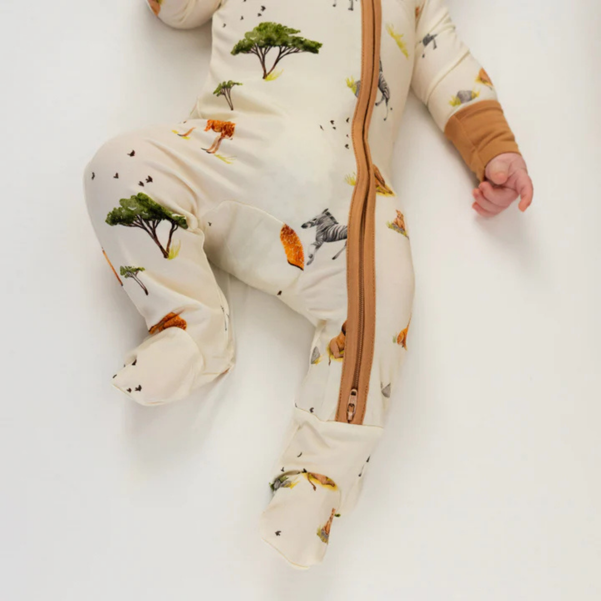 BELAN J Footed Zipper Sleeper - Safari