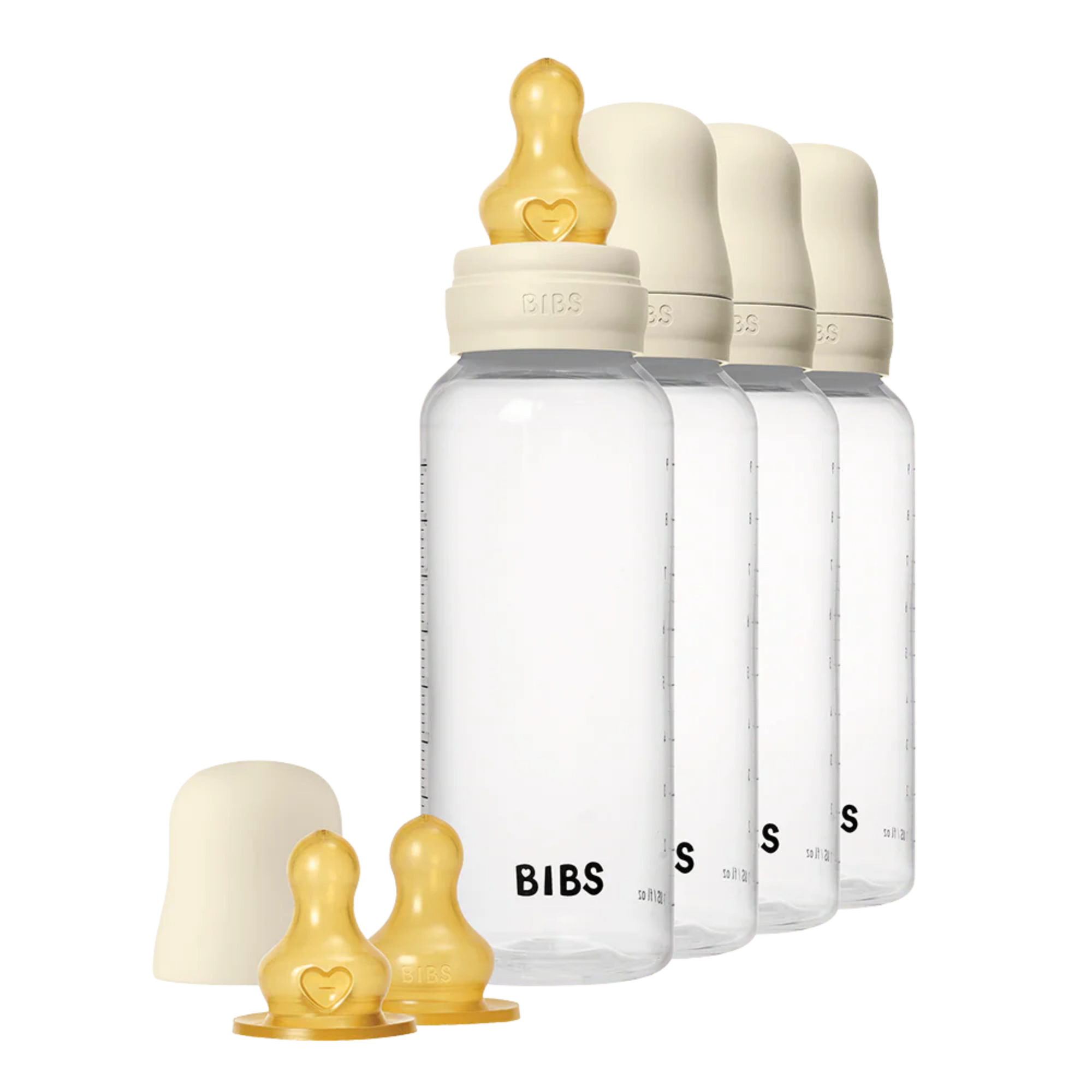 BIBS Baby BPA-Free PP Bottle (4-Pack) Latex - Ivory