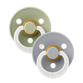 BIBS Pacifier Original COLOUR Latex 2-PK - Sage Glow / Cloud Glow