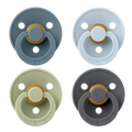 BIBS Pacifier Original Colour Latex 4-PK (0-6M) - Petrol/Sage/Baby Blue/Iron