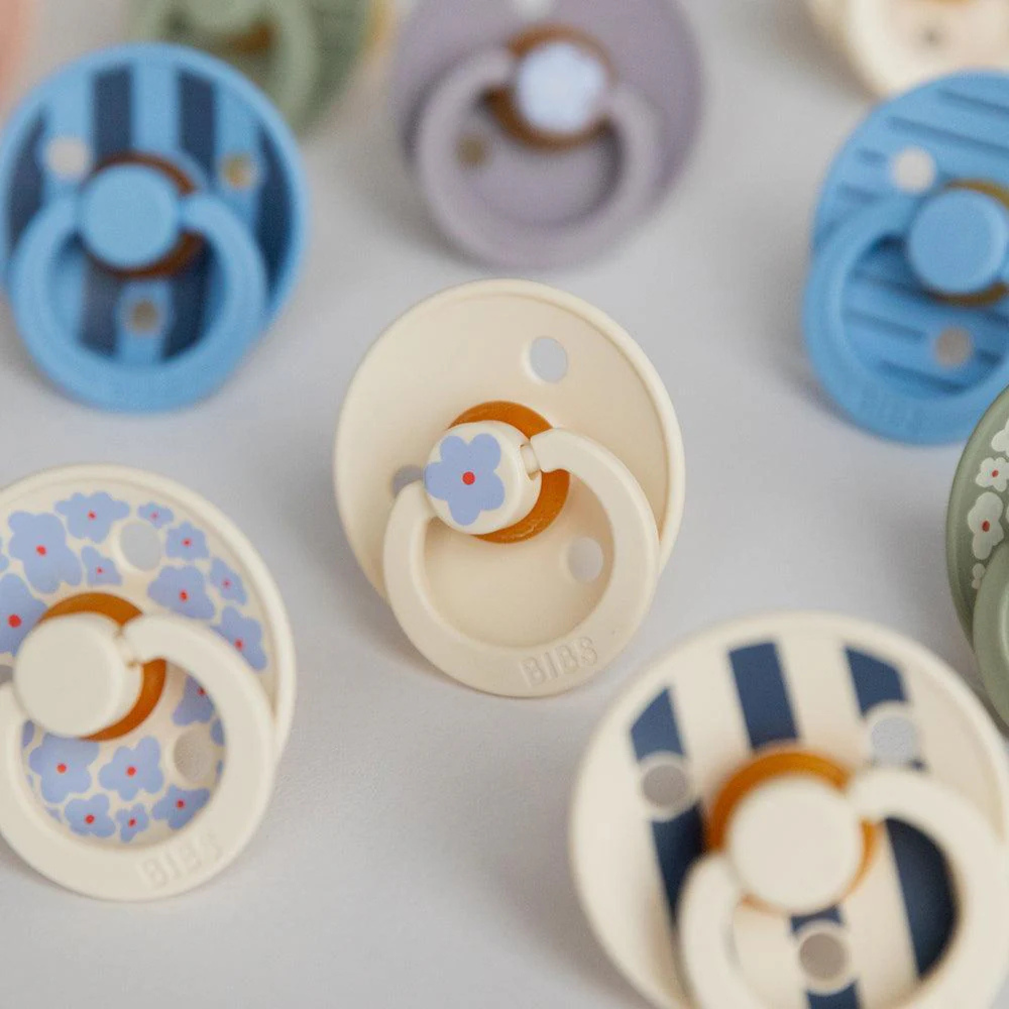 BIBS Studio Colour Pacifier Latex 2pk - Jasmine Blush Mix