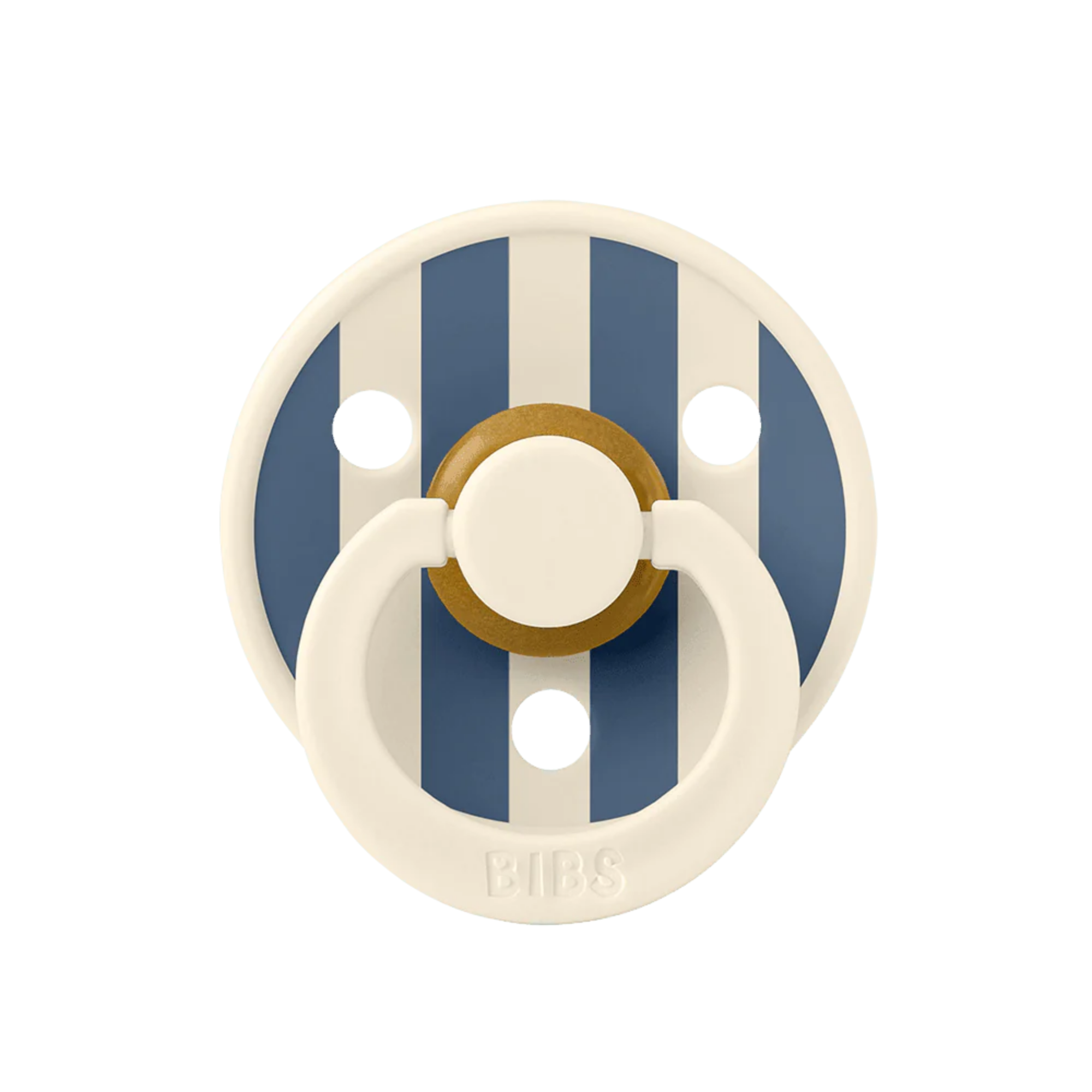 BIBS Studio Colour Pacifier Latex 2pk - Pin Ivory/Steel Blue Mix