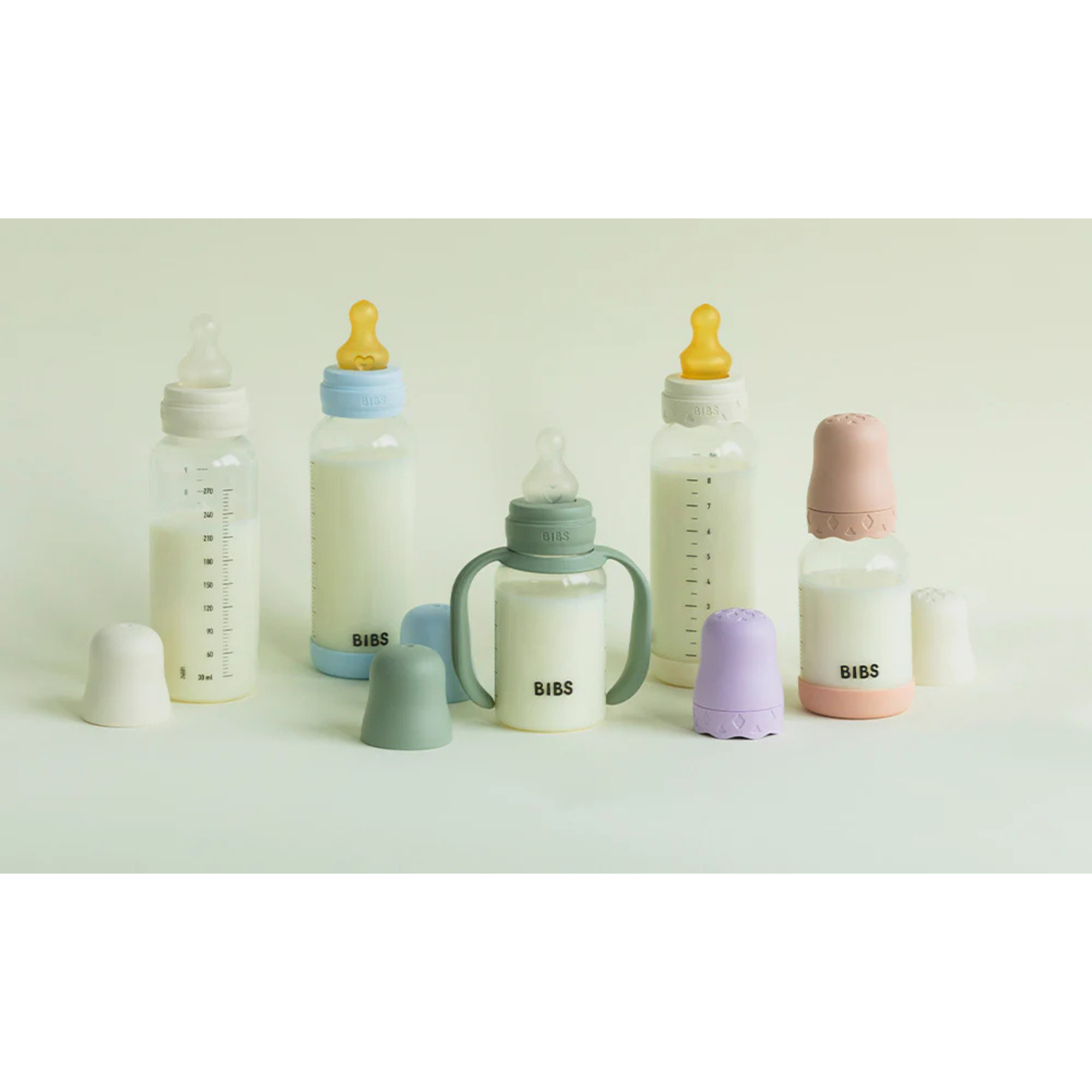 BIBS Baby Glass Bottle Latex - Sage