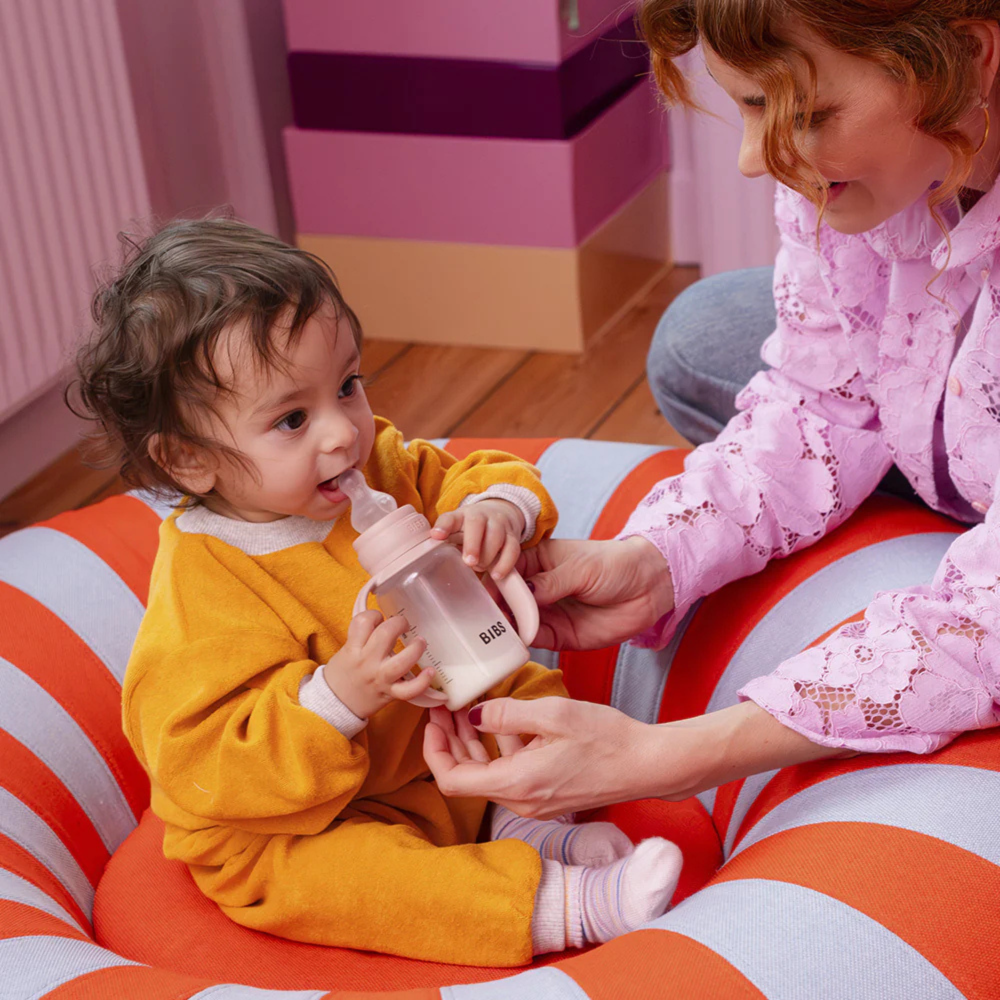 Biberon en verre BIBS avec housse en silicone (1 pièce)