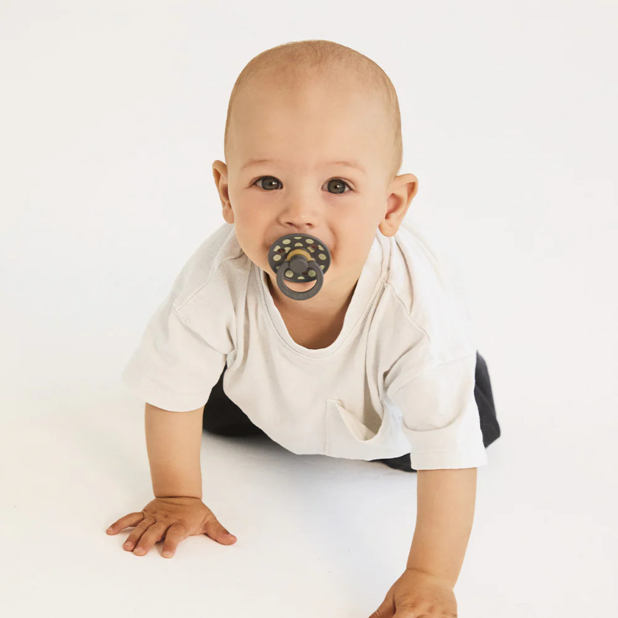 BIBS Studio Colour Pacifier Latex 2pk - Polka Sage/Iron