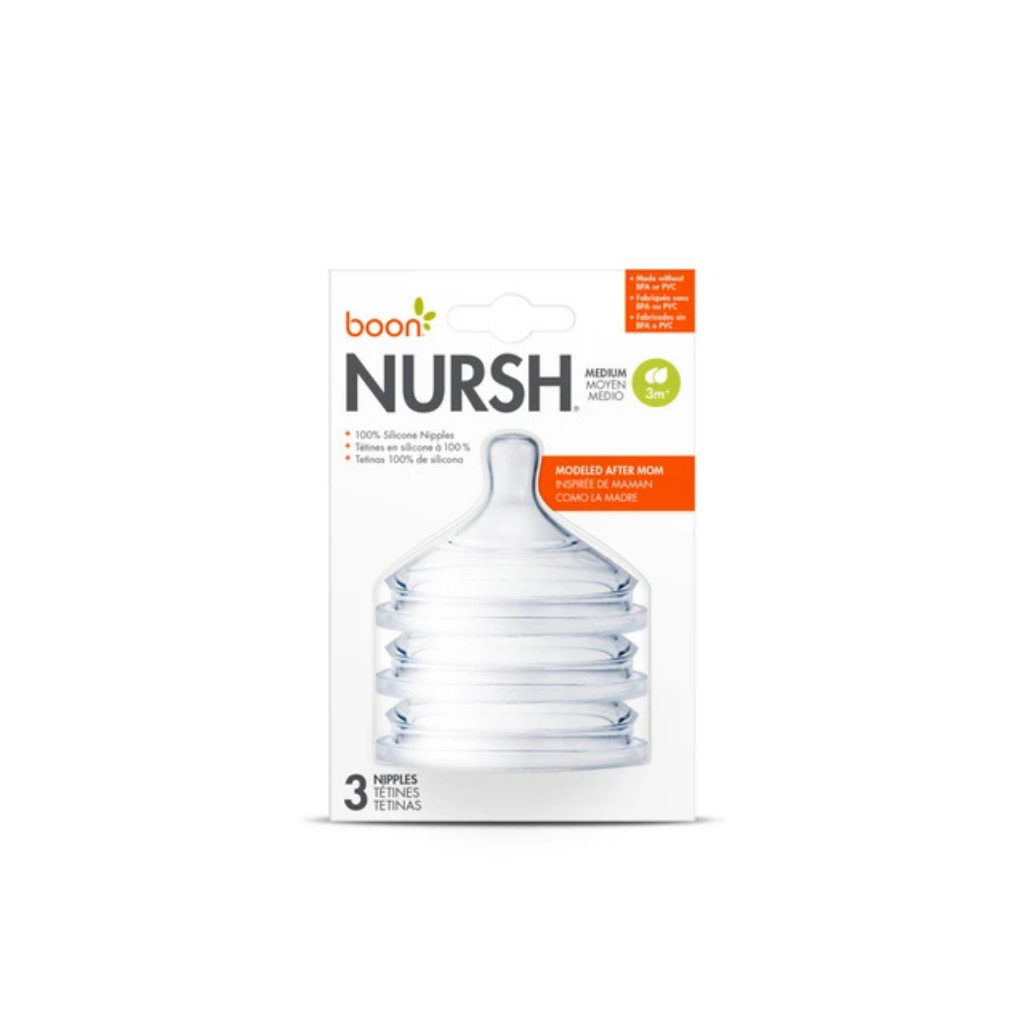 BOON Nursh Nipples (3-Pack)