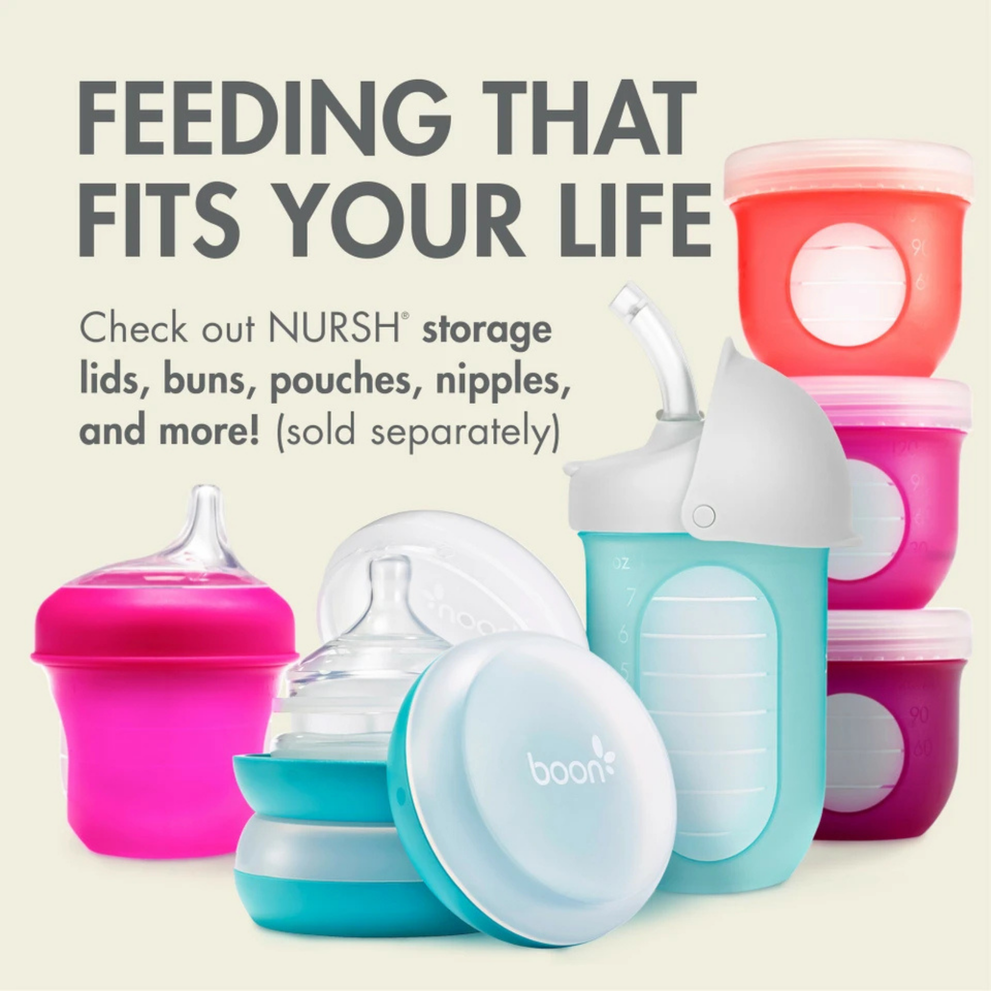 BOON Nursh Silicone Bottle (3-Pack)