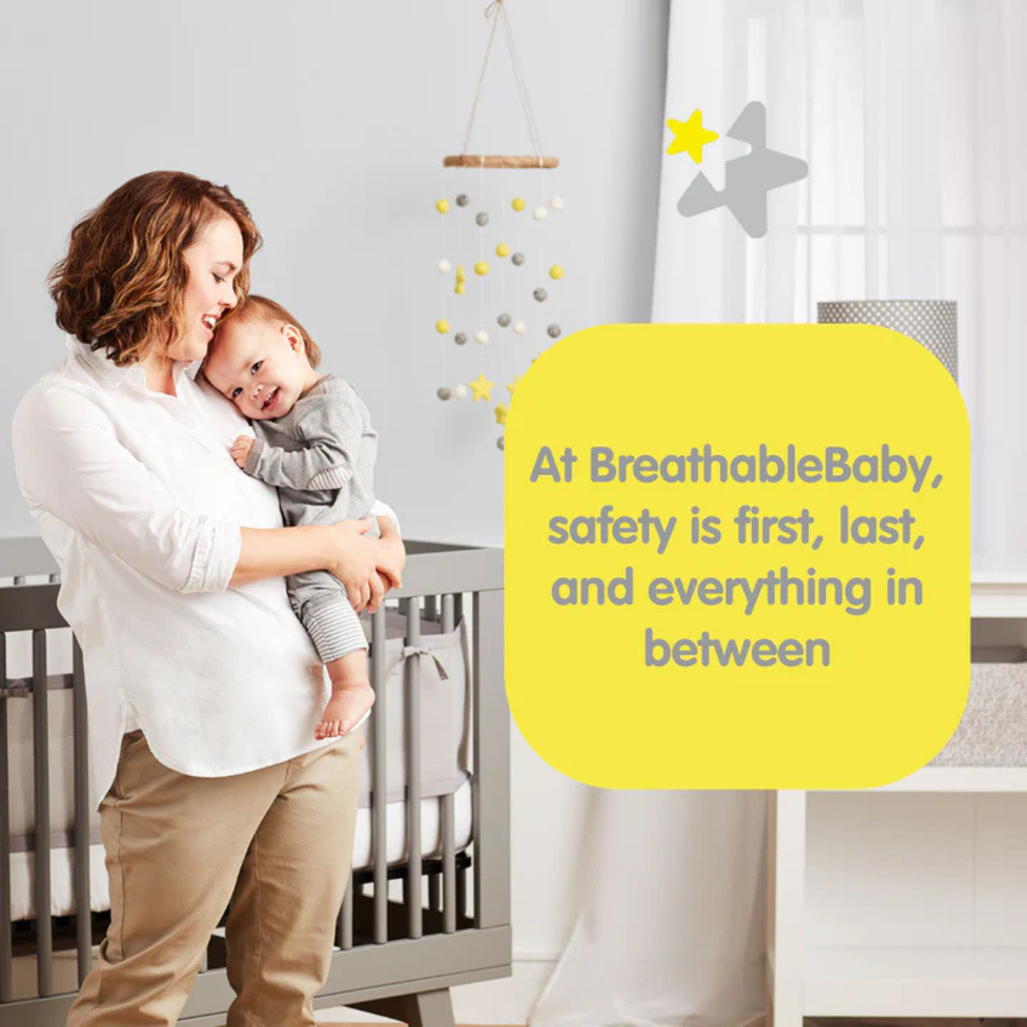 Doublure en mousseline de luxe BREATHABLEBABY (4 mm d'épaisseur) - Blanc