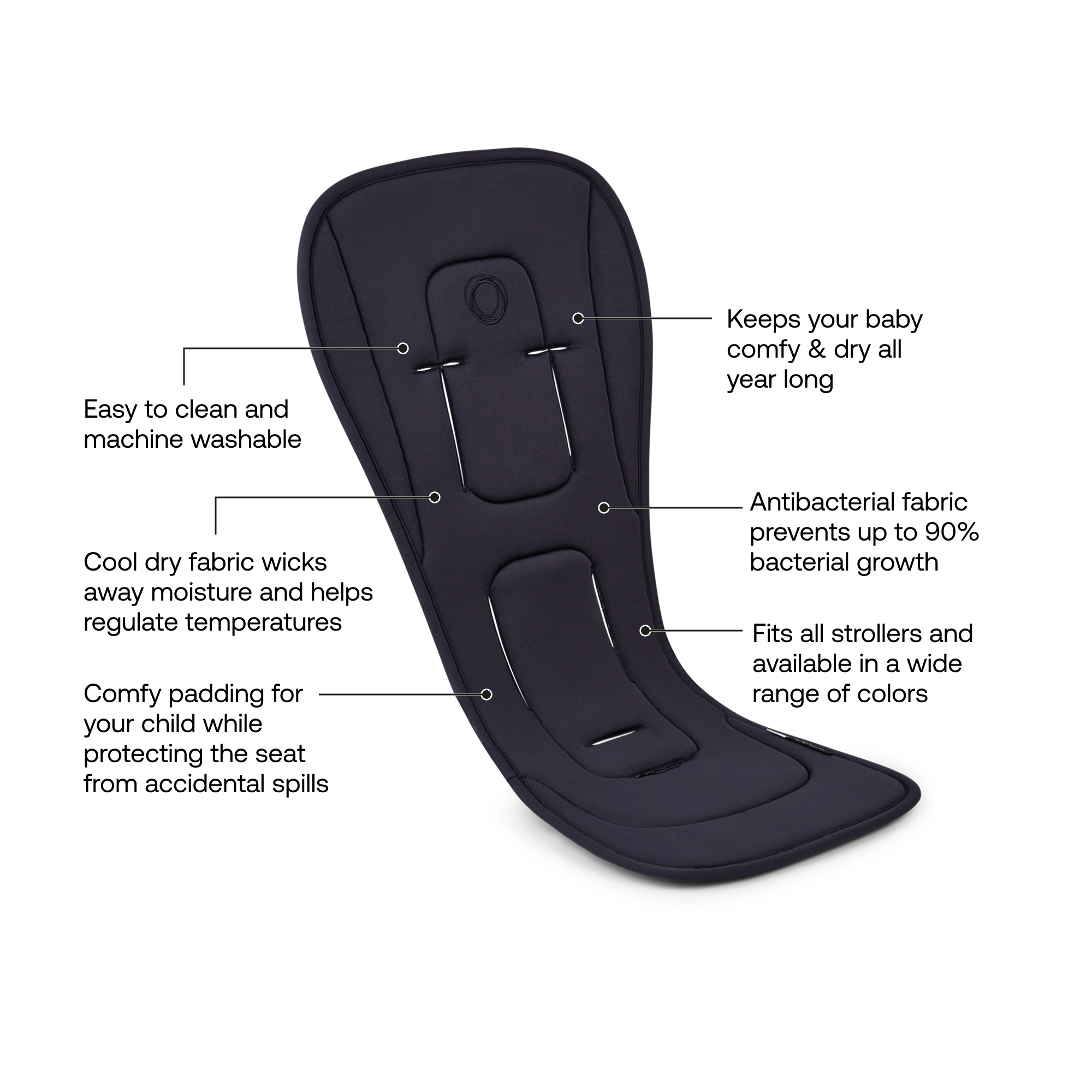 dual comfort seat liner bugaboo BUGABOO | Dual Comfort Seat Liner | Moon Grey