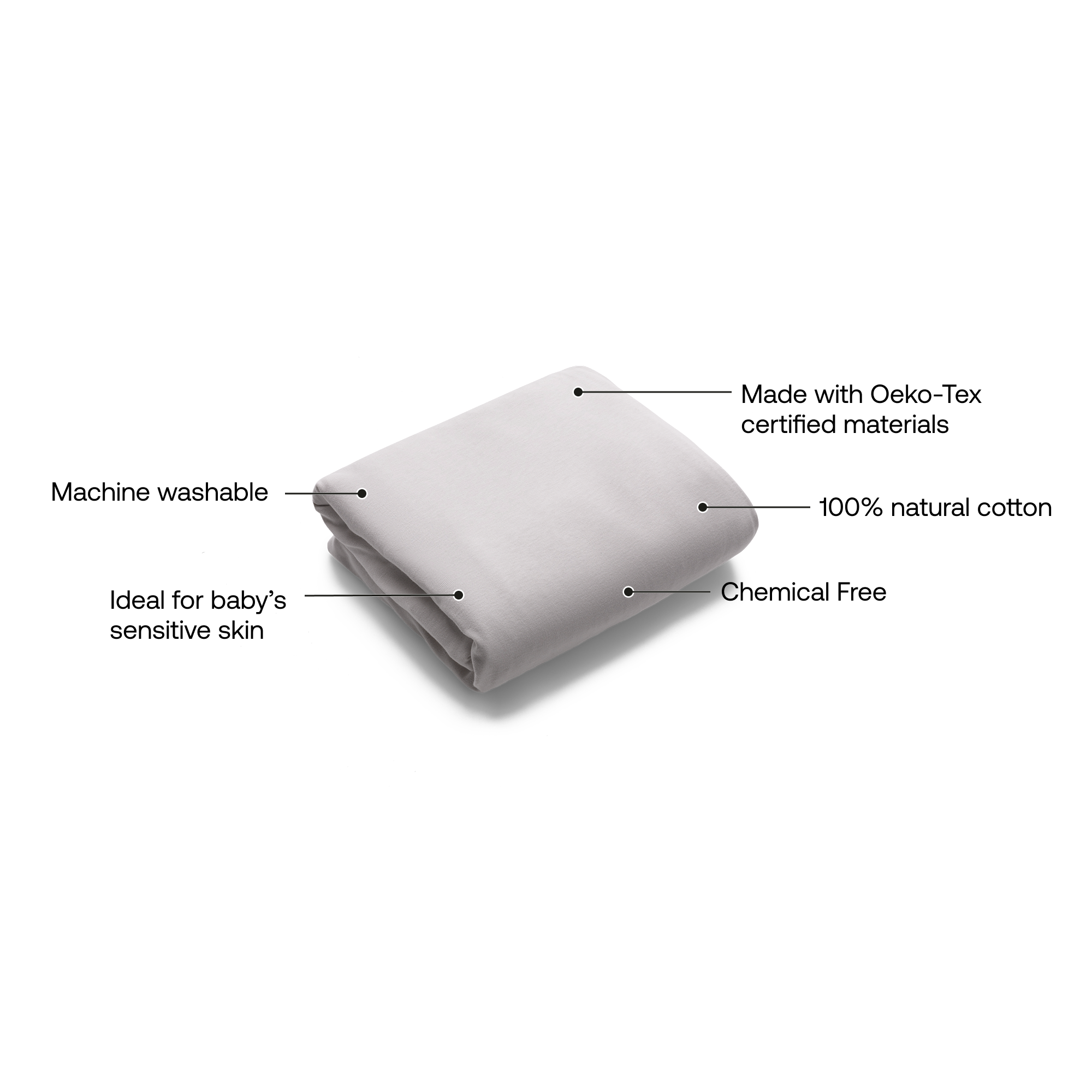 BUGABOO Stardust Play Yard Fitted Sheet - Mineral White