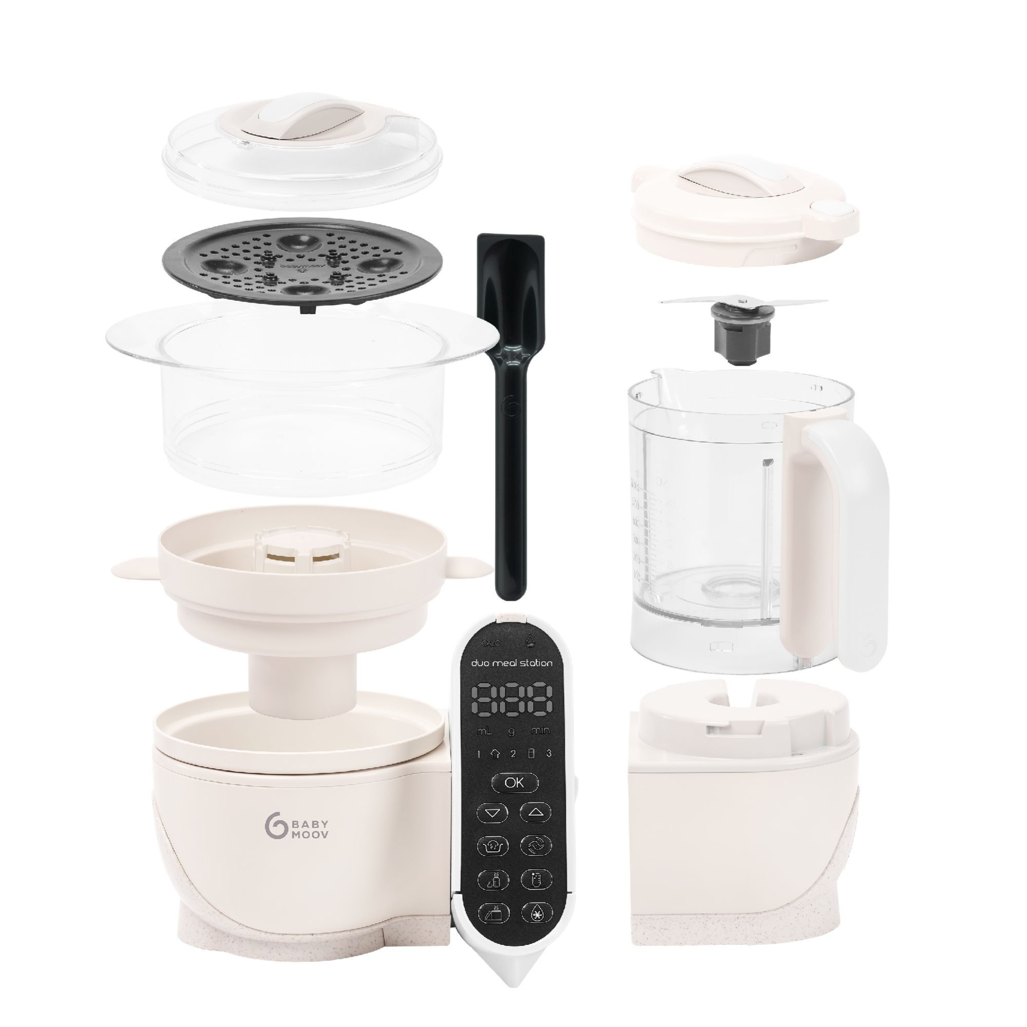 Babymoov Duo Meal Station - Mineral Off White