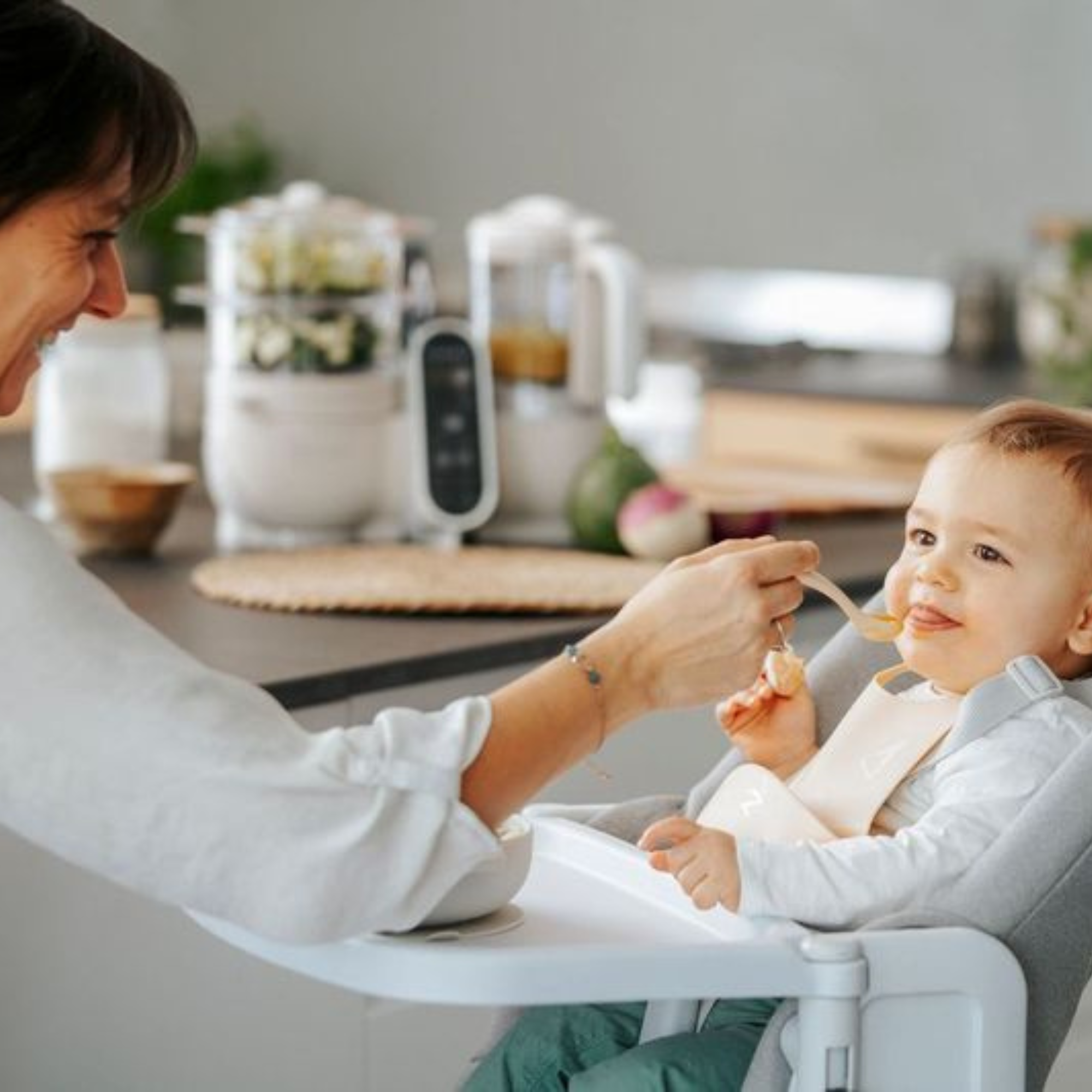 Babymoov Duo Meal Station - Mineral Off White