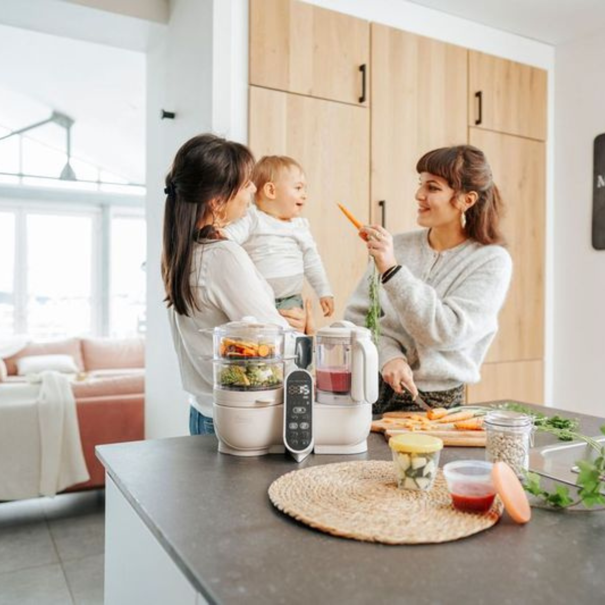 Babymoov Duo Meal Station - Mineral Off White