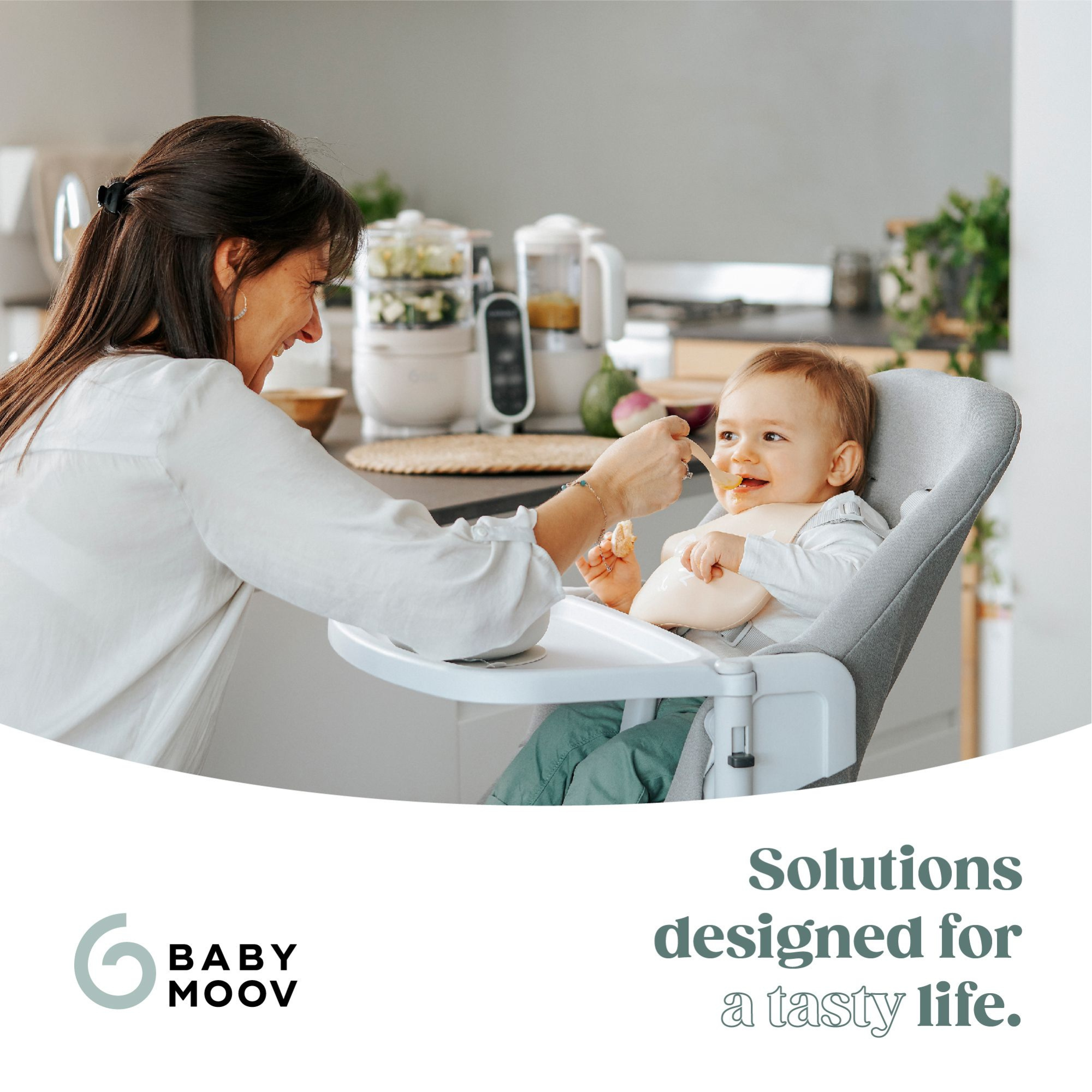 Babymoov Duo Meal Station - Mineral Off White