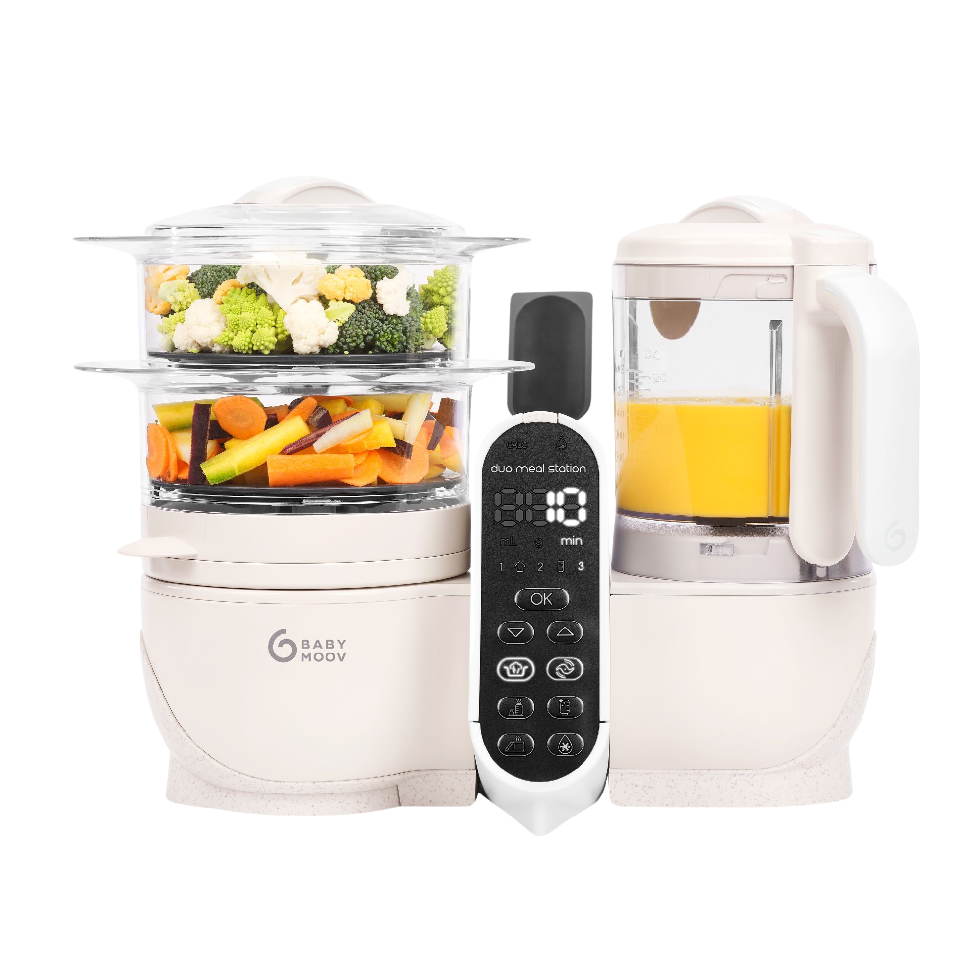 Babymoov Duo Meal Station - Mineral Off White