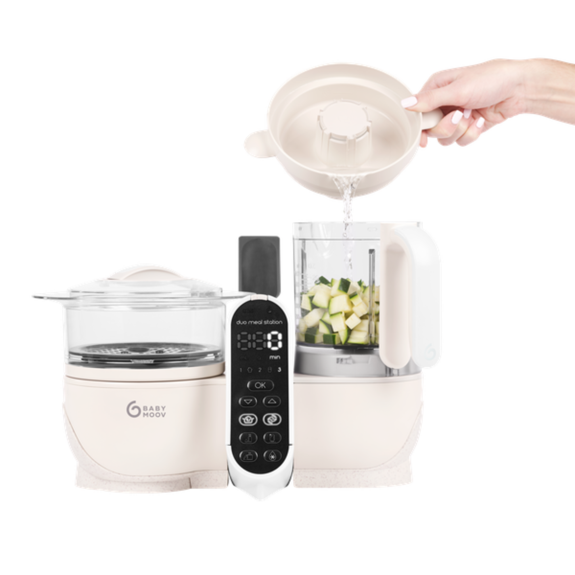 Babymoov Duo Meal Station - Mineral Off White