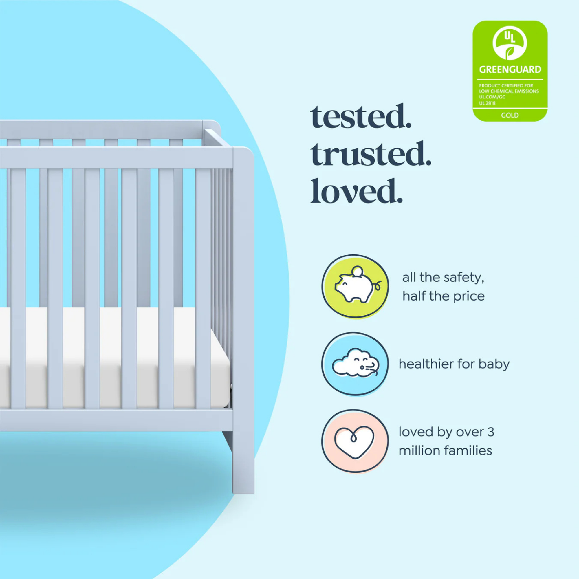 CARTERS by DAVINCI Colby 4-in-1 Low-profile Convertible Crib