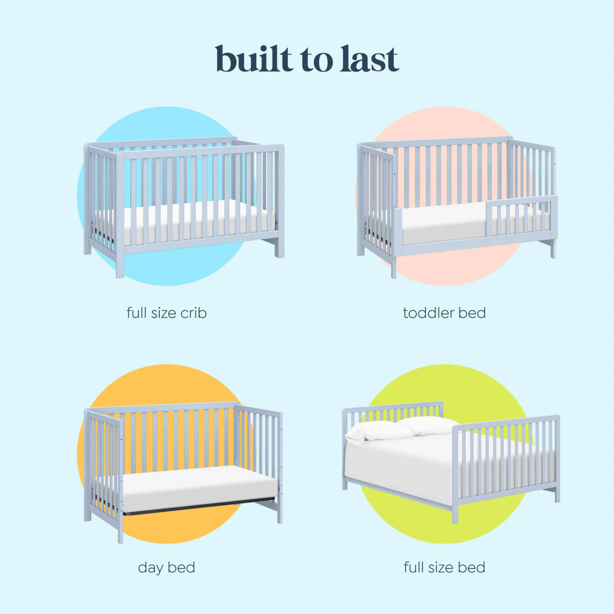 CARTERS by DAVINCI Colby 4-in-1 Low-profile Convertible Crib