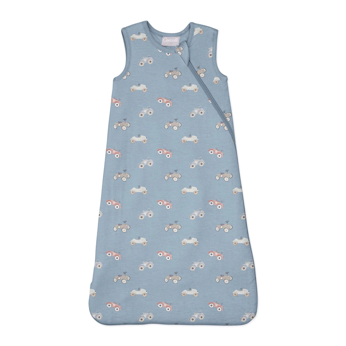 COCCOLI Modal 1.5 Tog Sleepsack - Cars on Steel Blue