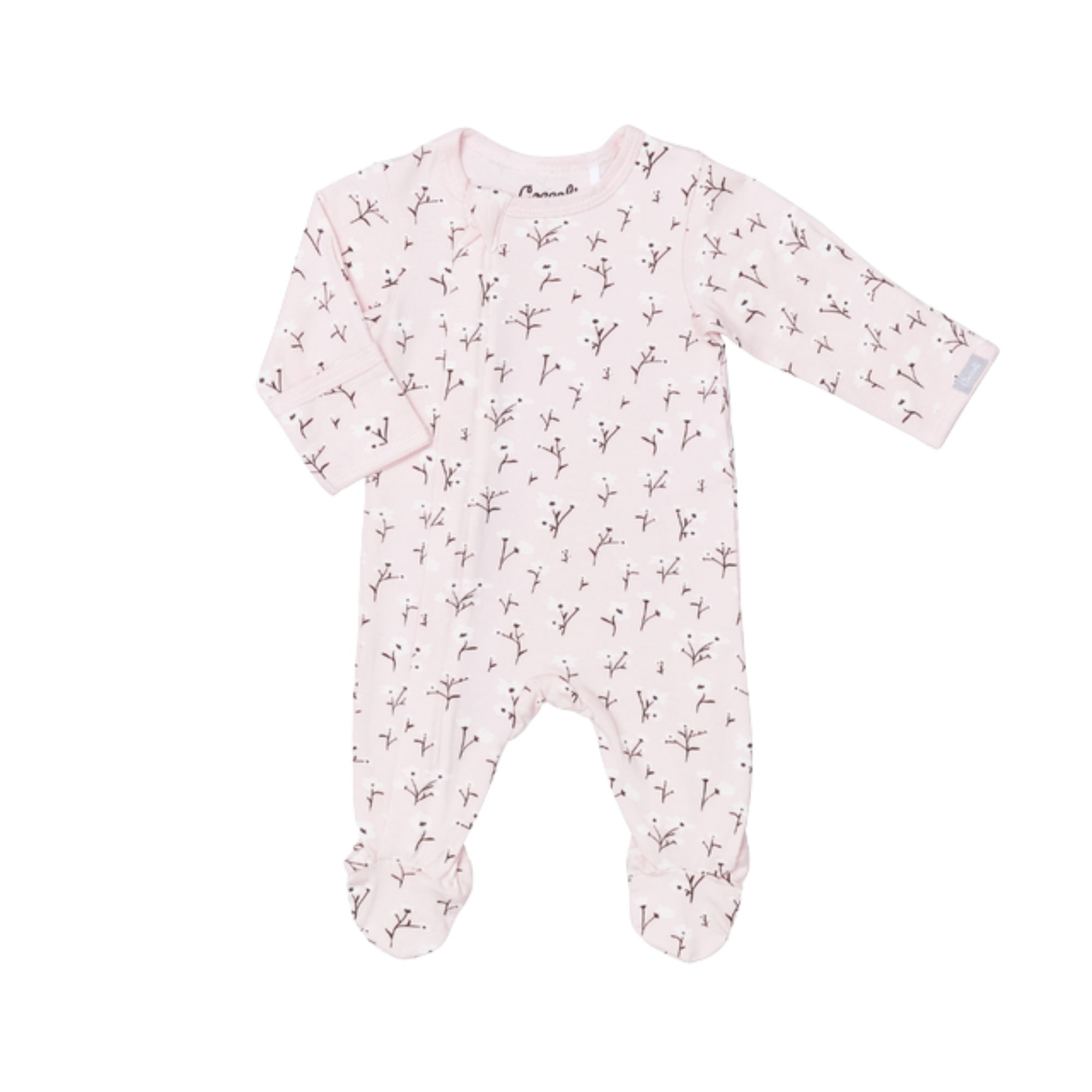 COCCOLI Cotton-Modal Zipper Footie - Floral