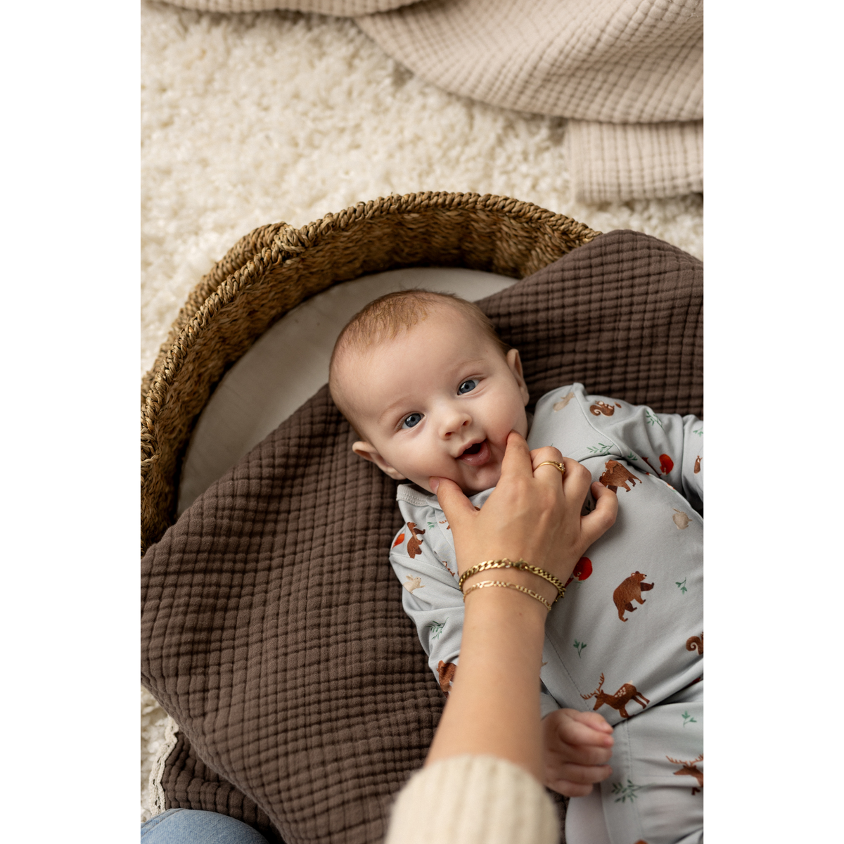 COCCOLI Modal 1.5 Tog Sleepsack - Animals on Mercury