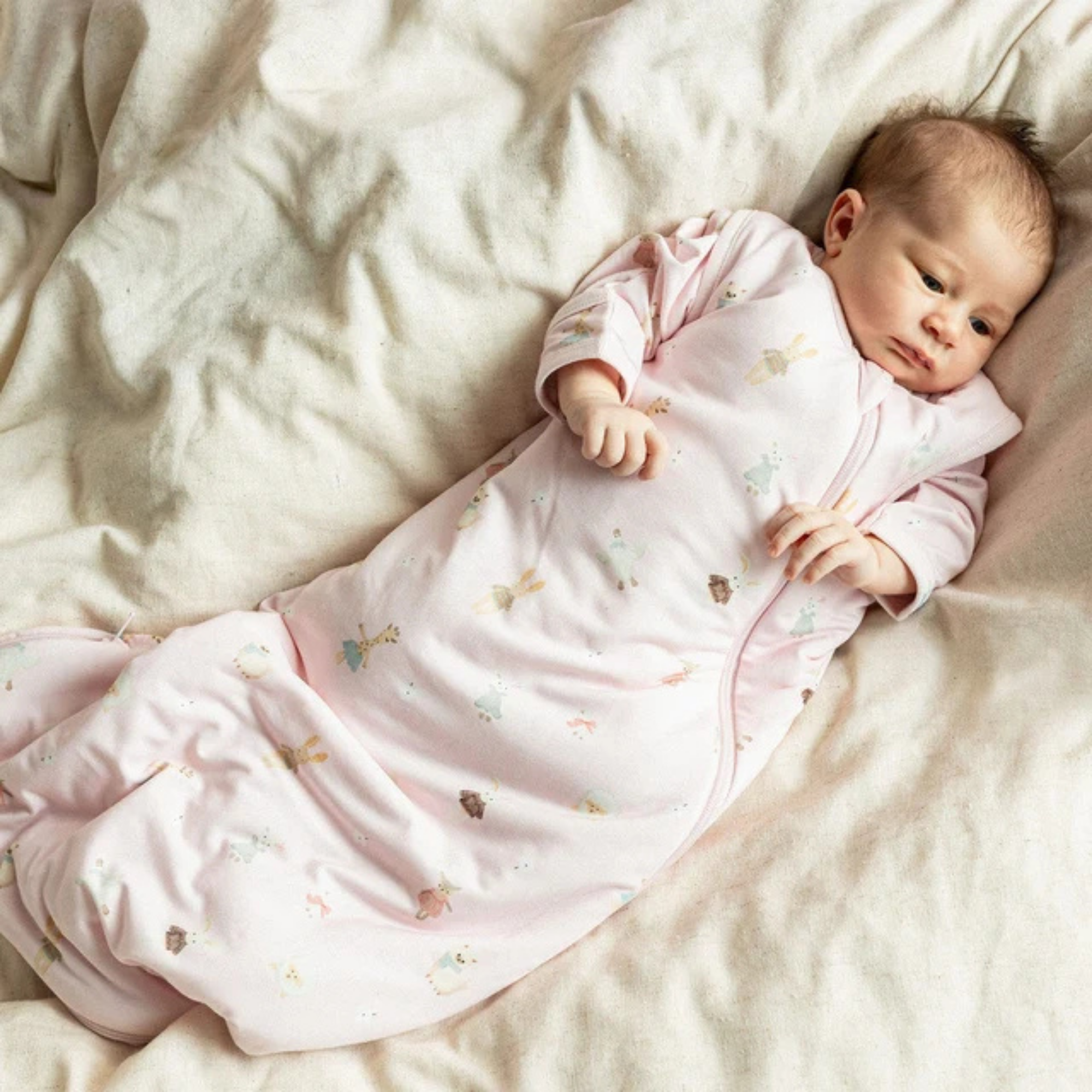 COCCOLI Modal 1.5 Tog Sleepsack - Plush on Light Pink