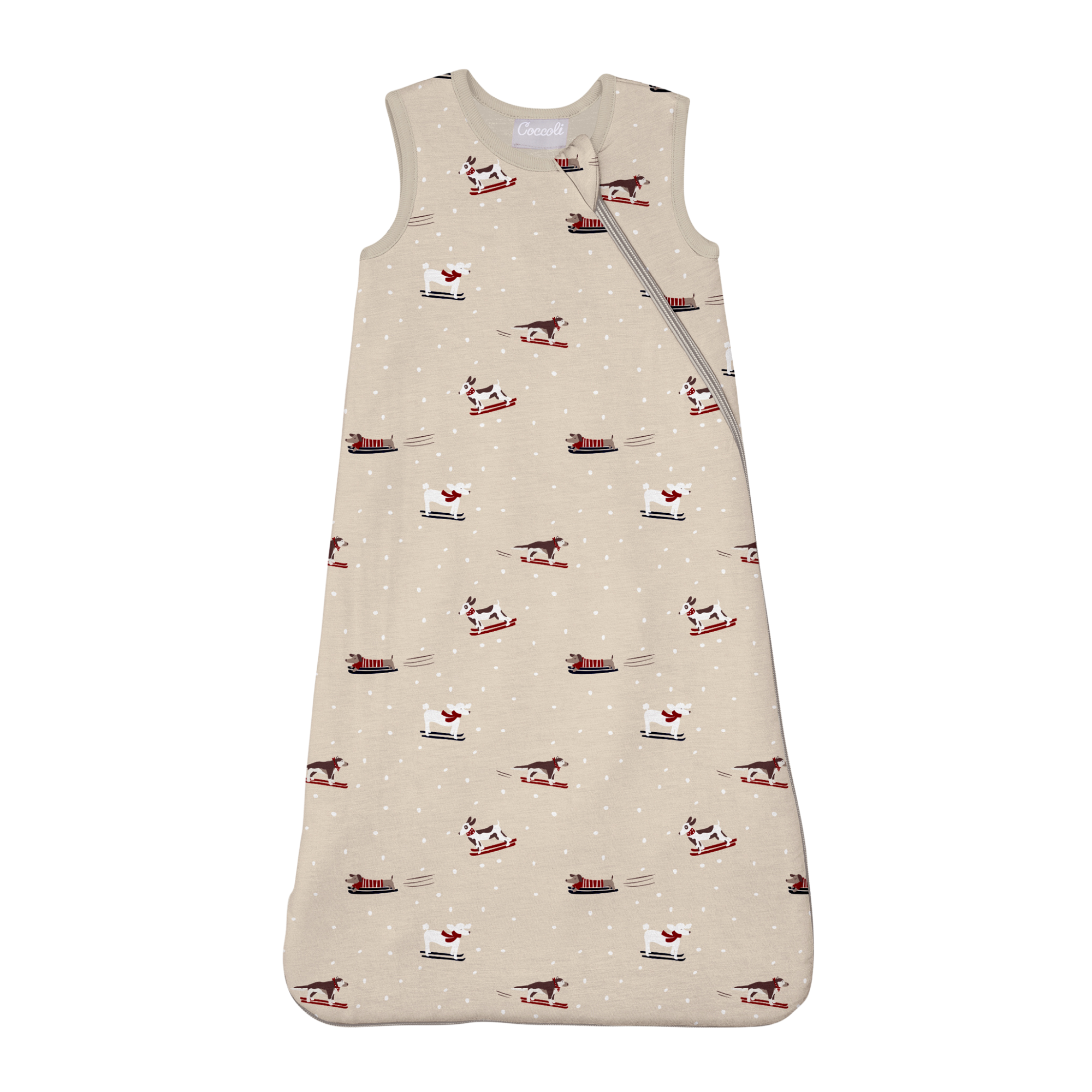 COCCOLI Modal 1.5 Tog Sleepsack - Ski Dogs on Oatmeal