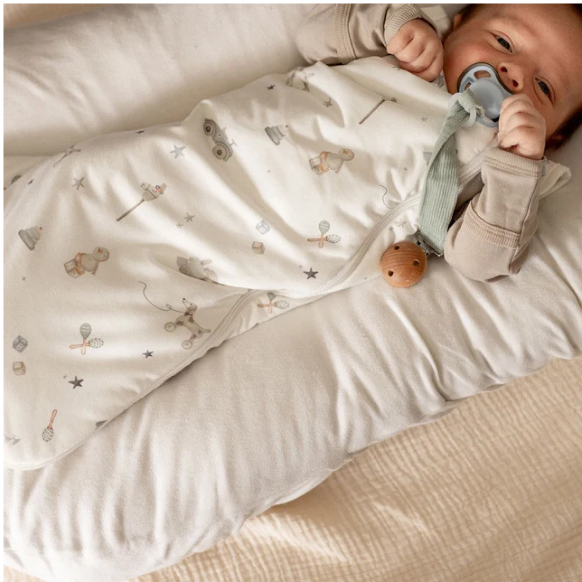 COCCOLI Modal 1.5 Tog Sleepsack - Toys on Cream