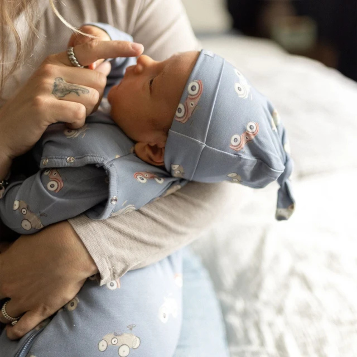 COCCOLI Modal 1.5 Tog Swaddle Sleepsack - Cars on Steel Blue
