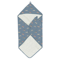 COCCOLI Modal Hooded Towel Set - Cars on Steel Blue